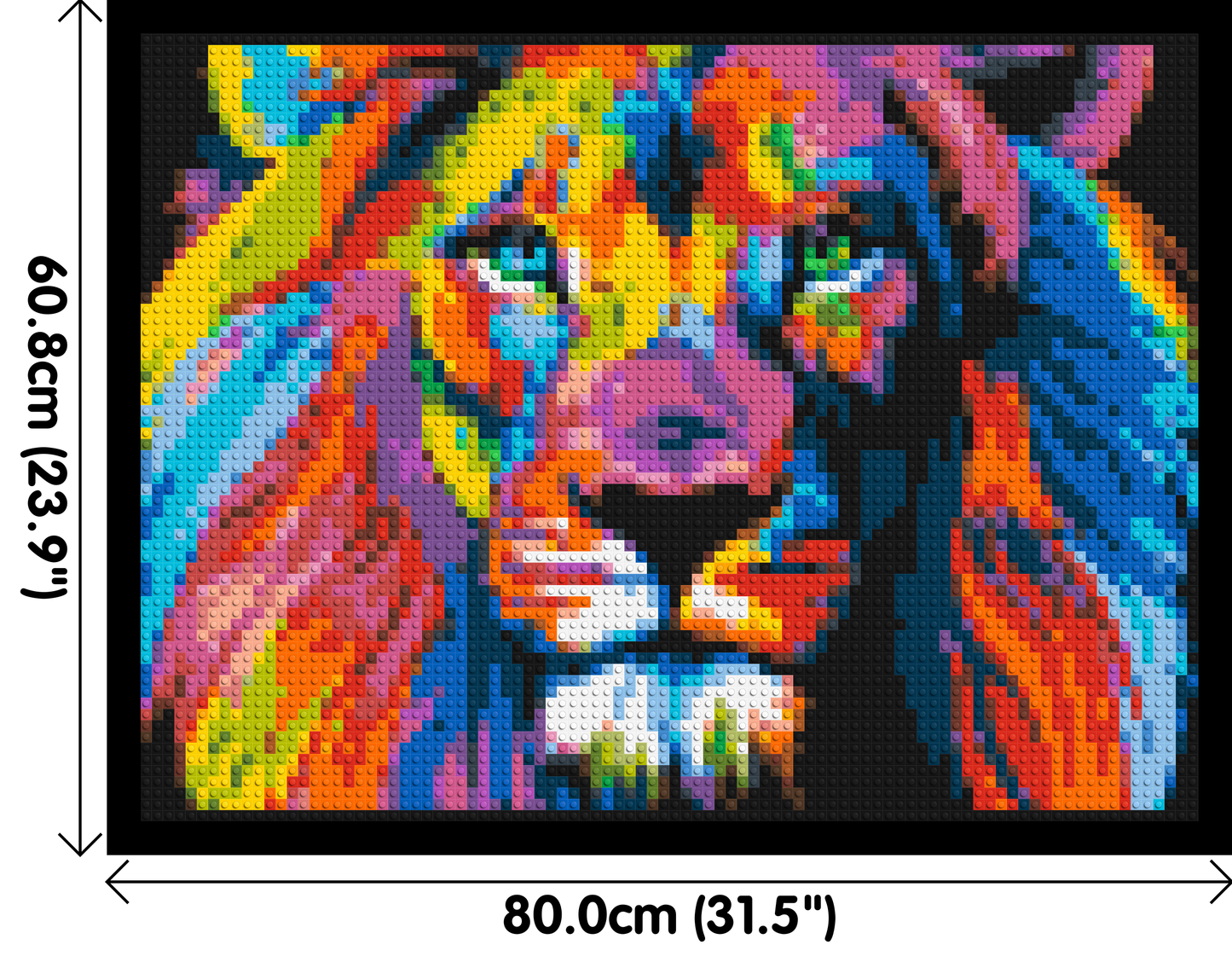 Lion Colourful Pop Art - Brick Art Mosaic Kit 4x3 large