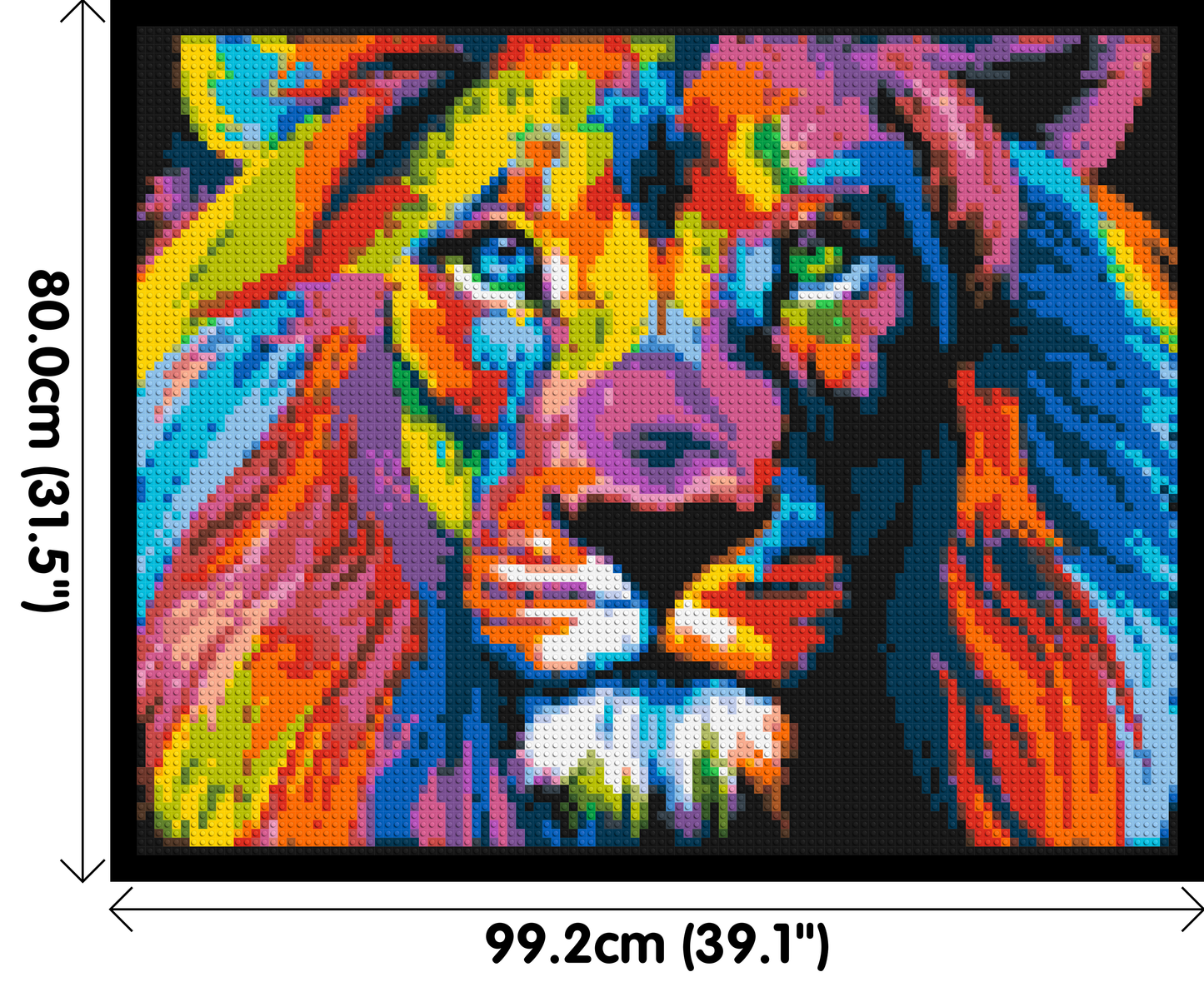 Lion Colourful Pop Art - Brick Art Mosaic Kit 5x4 large