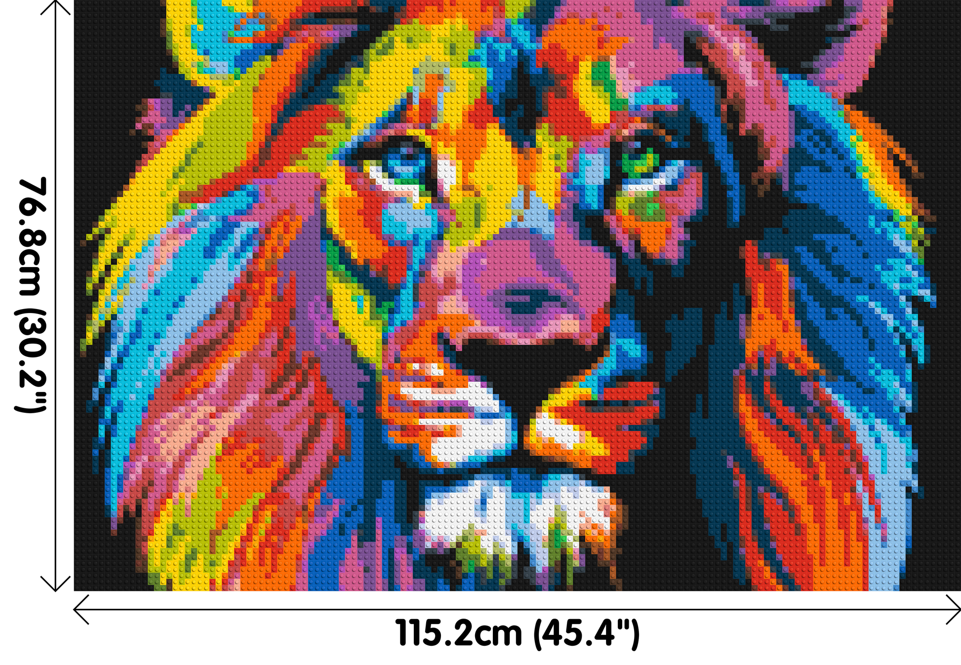 Lion Colourful Pop Art - Brick Art Mosaic Kit 6x4 dimensions