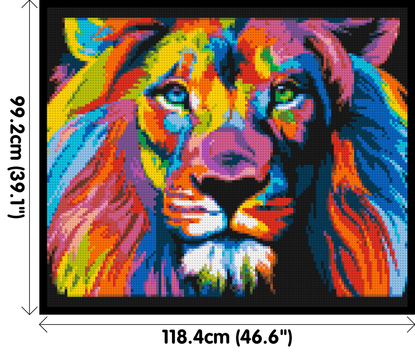 Lion Colourful Pop Art - Brick Art Mosaic Kit 6x5 large