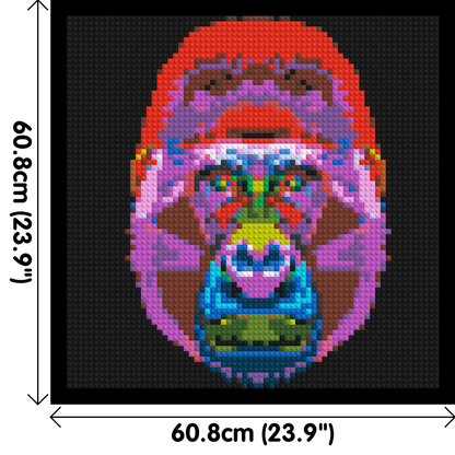 Gorilla Colourful Pop Art  - Brick Art Mosaic Kit 3x3 large