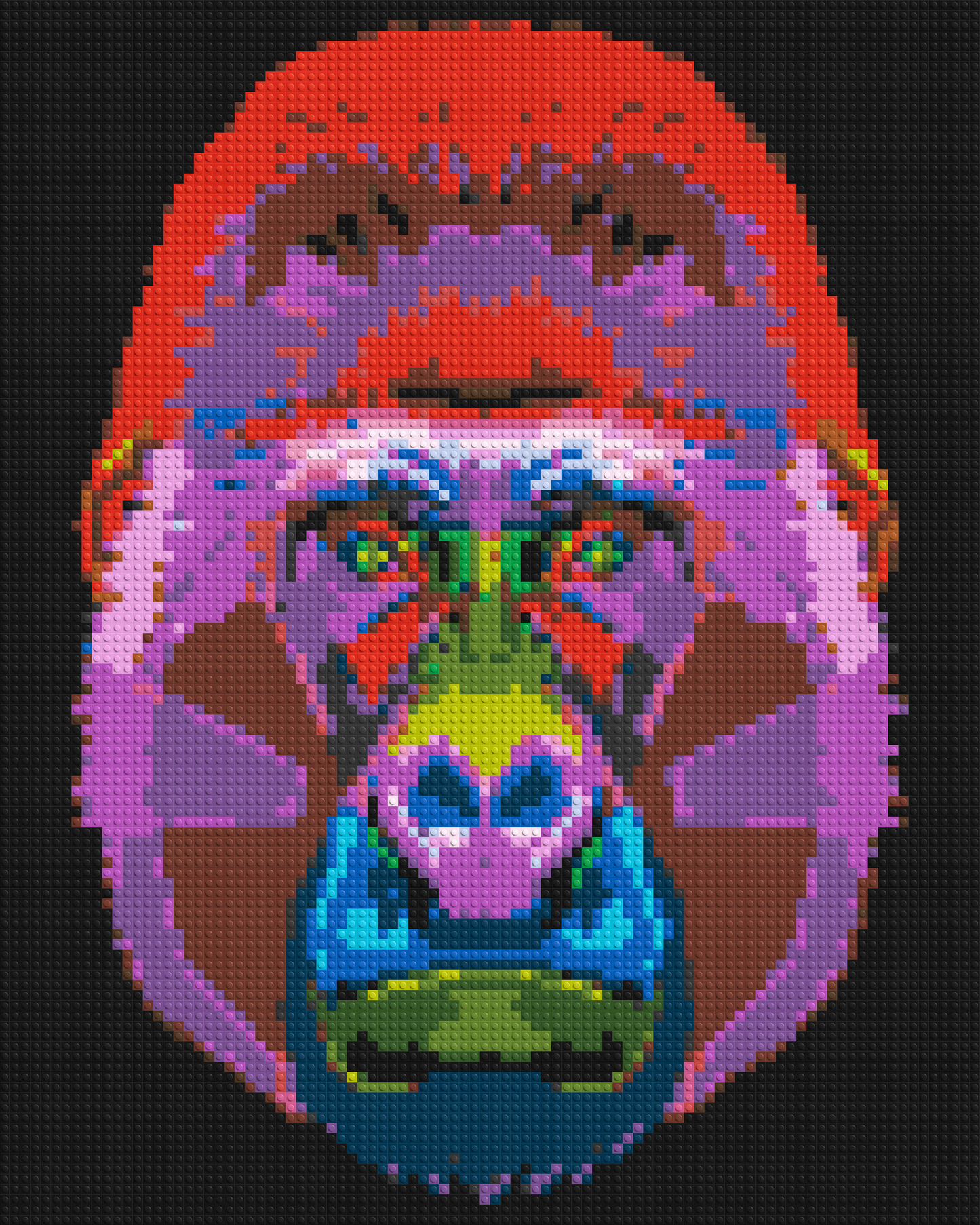 Gorilla Colourful Pop Art  - Brick Art Mosaic Kit 4x5 large