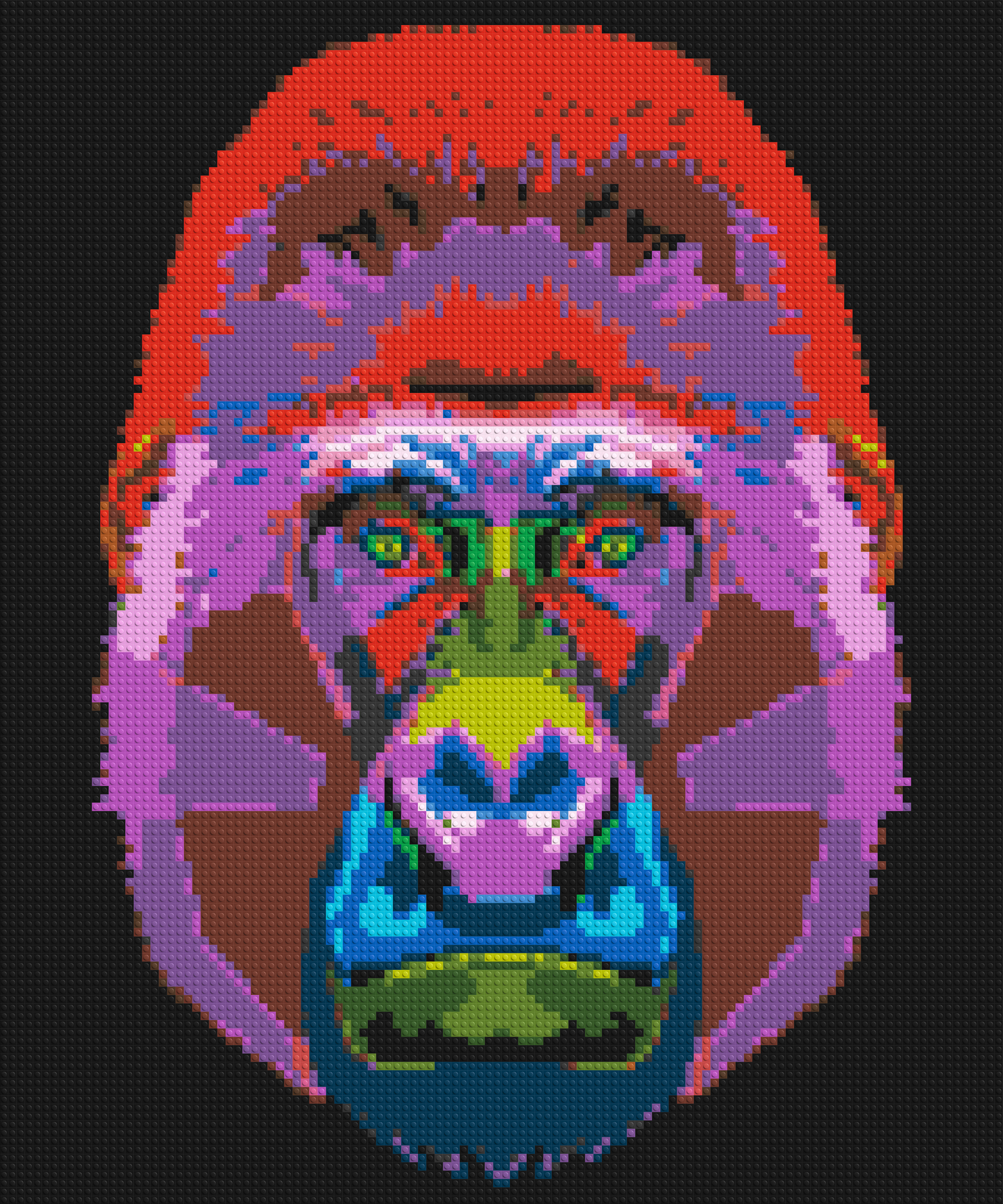 Gorilla Colourful Pop Art  - Brick Art Mosaic Kit 5x6 large