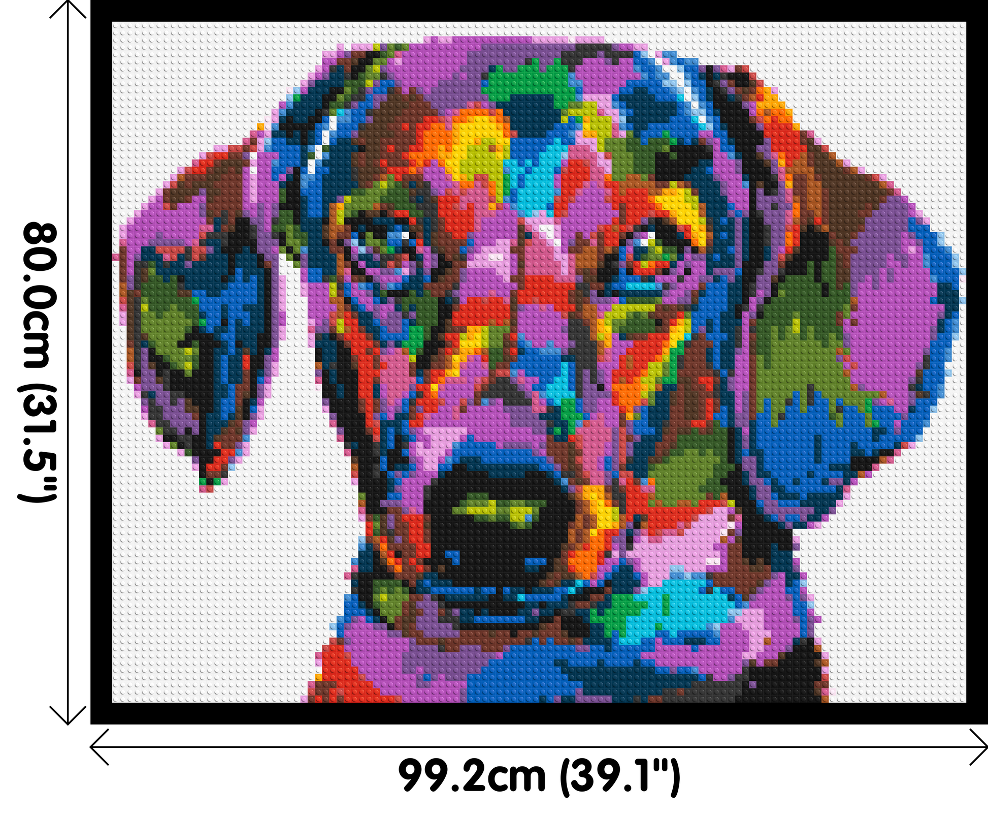 Dachshund Colourful Pop Art - Brick Art Mosaic Kit 5x4 dimensions with frame