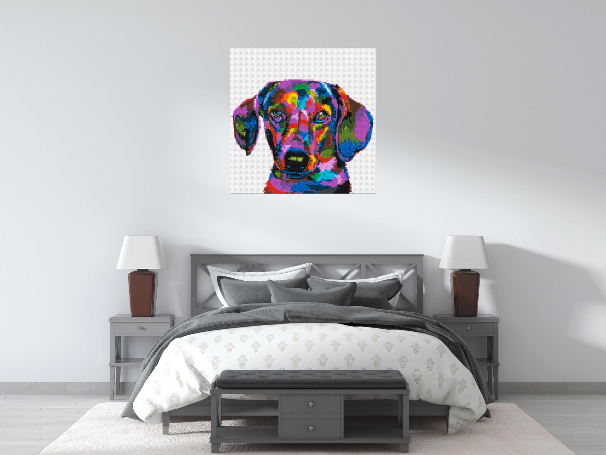 Dachshund Colourful Pop Art - Brick Art Mosaic Kit 5x5 scene