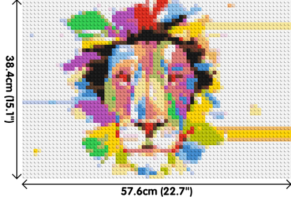 Abstract Lion Colourful Pop Art - Brick Art Mosaic Kit 3x2 large