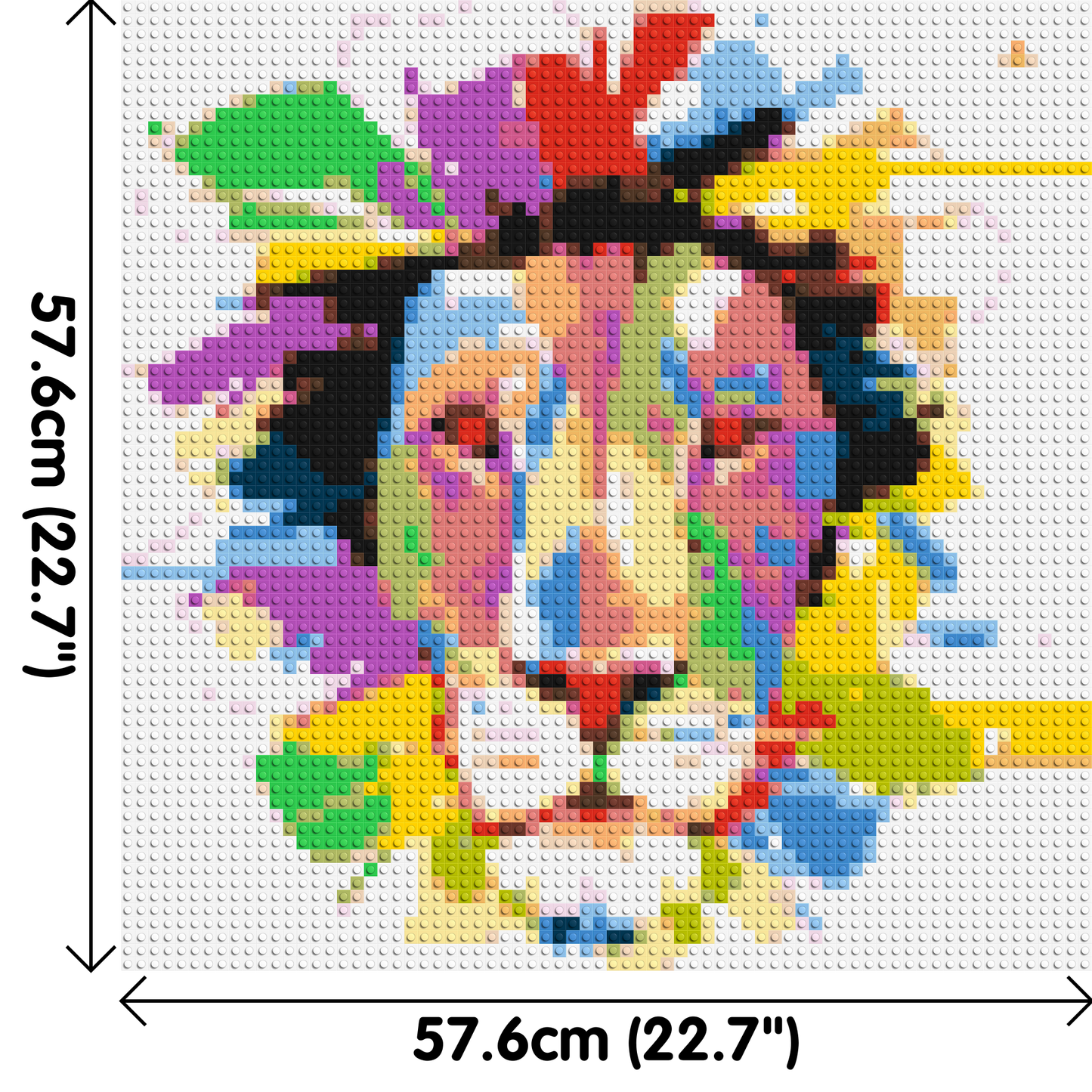 Abstract Lion Colourful Pop Art - Brick Art Mosaic Kit 3x3 large