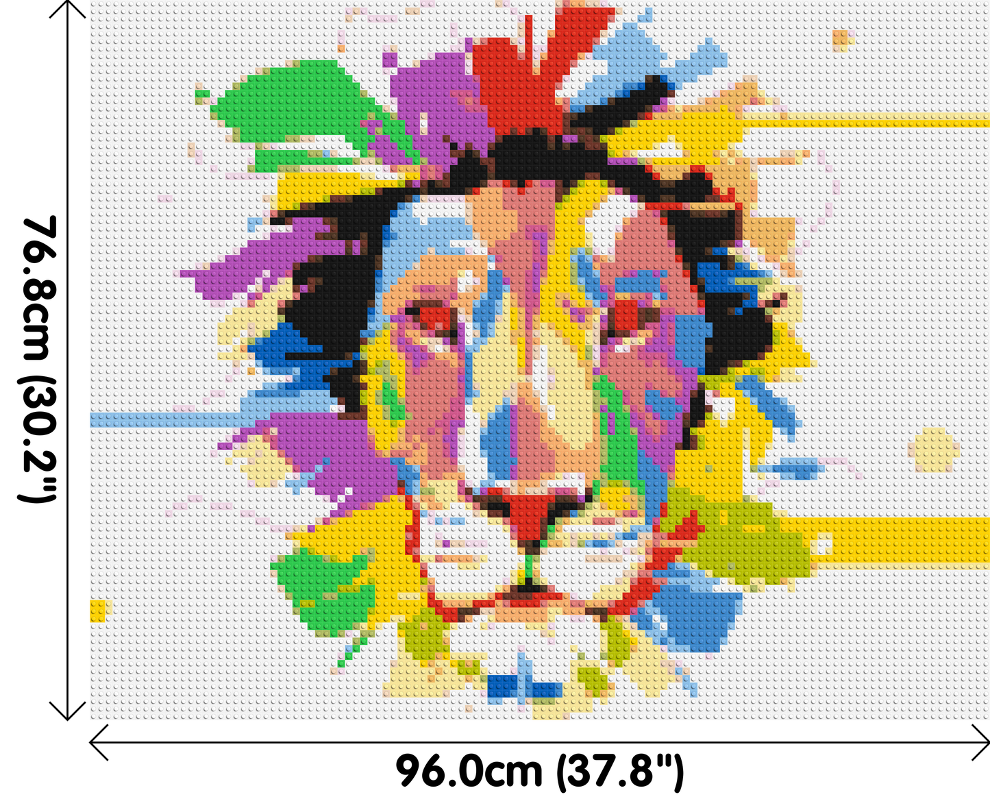 Abstract Lion Colourful Pop Art - Brick Art Mosaic Kit 5x4 large