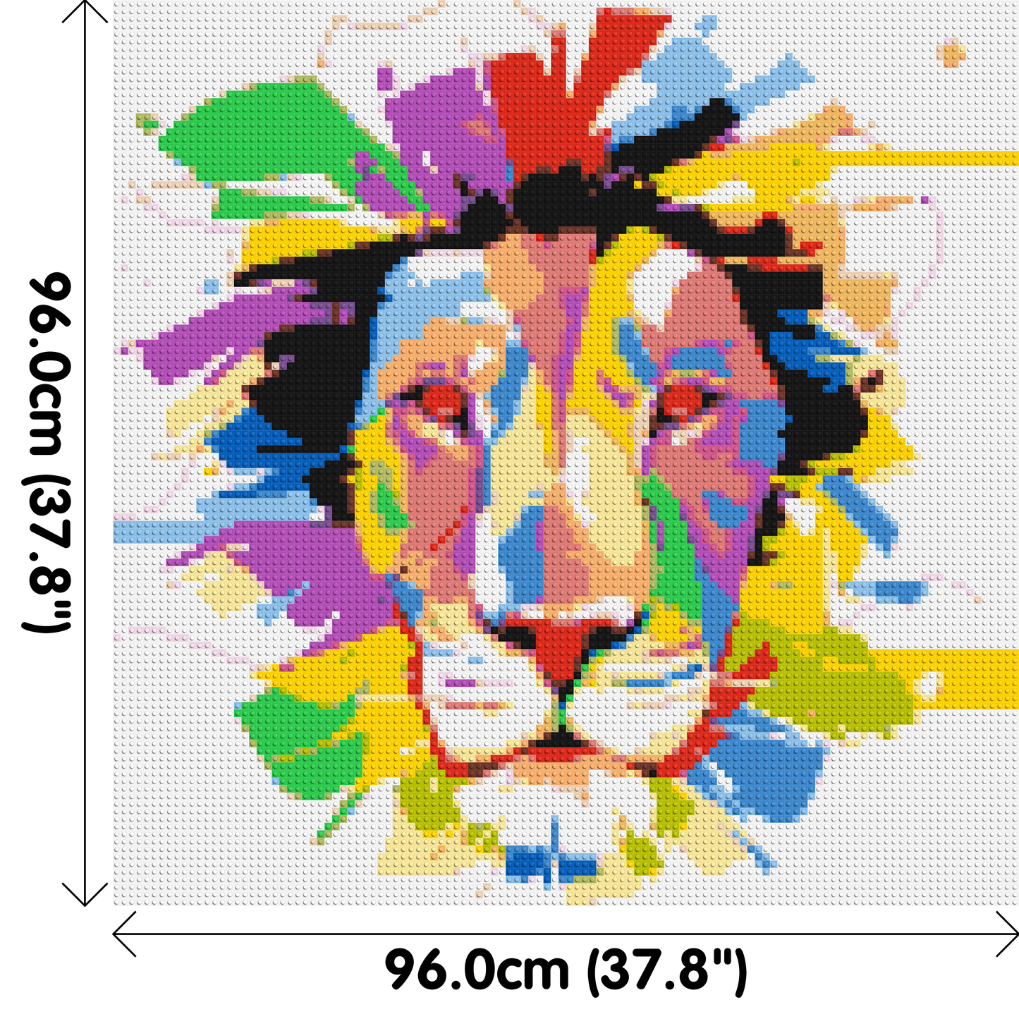 Abstract Lion Colourful Pop Art - Brick Art Mosaic Kit 5x5 large