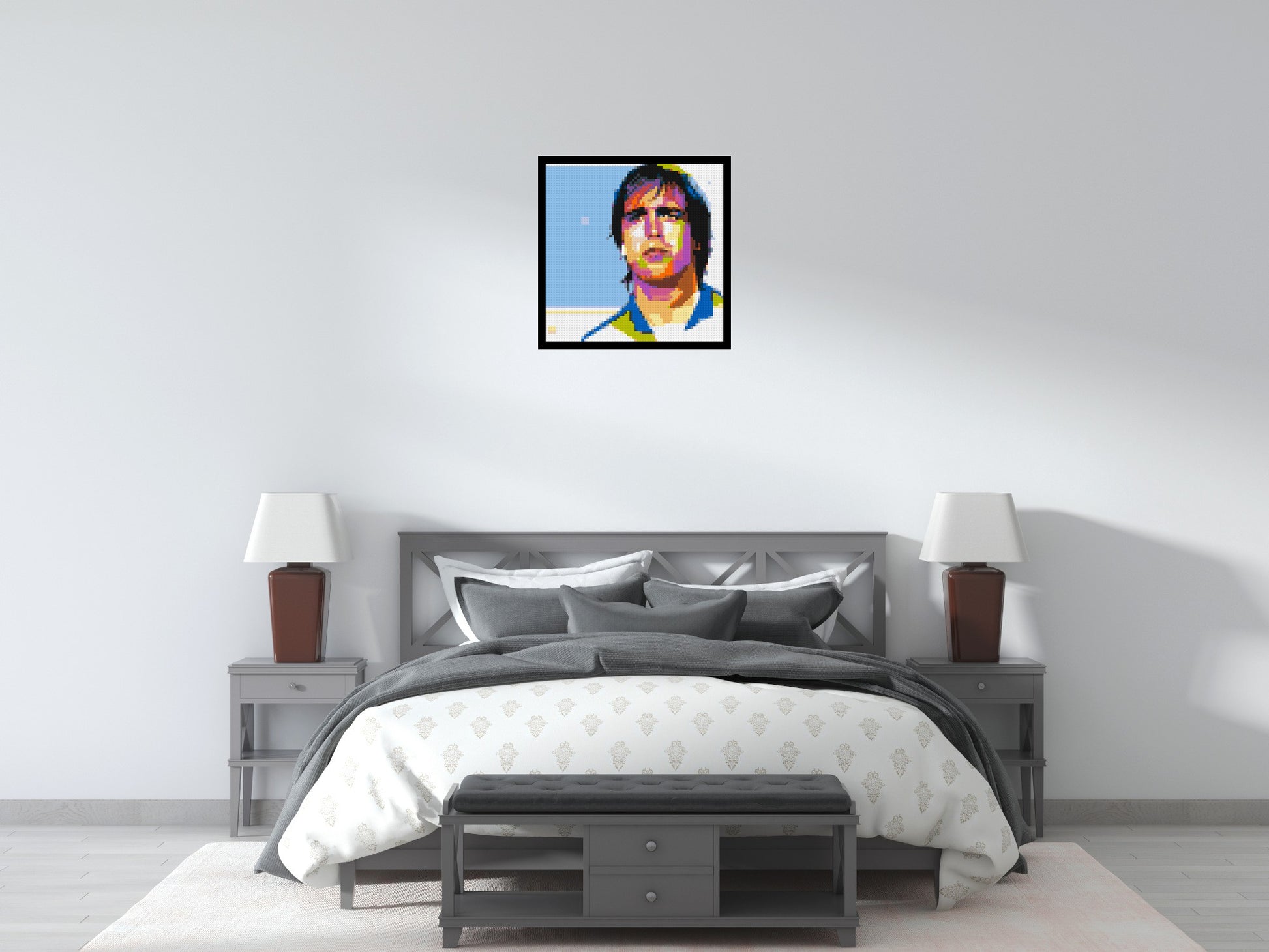 Gabriel Batistuta - Brick Art Mosaic Kit 3x3 scene with frame