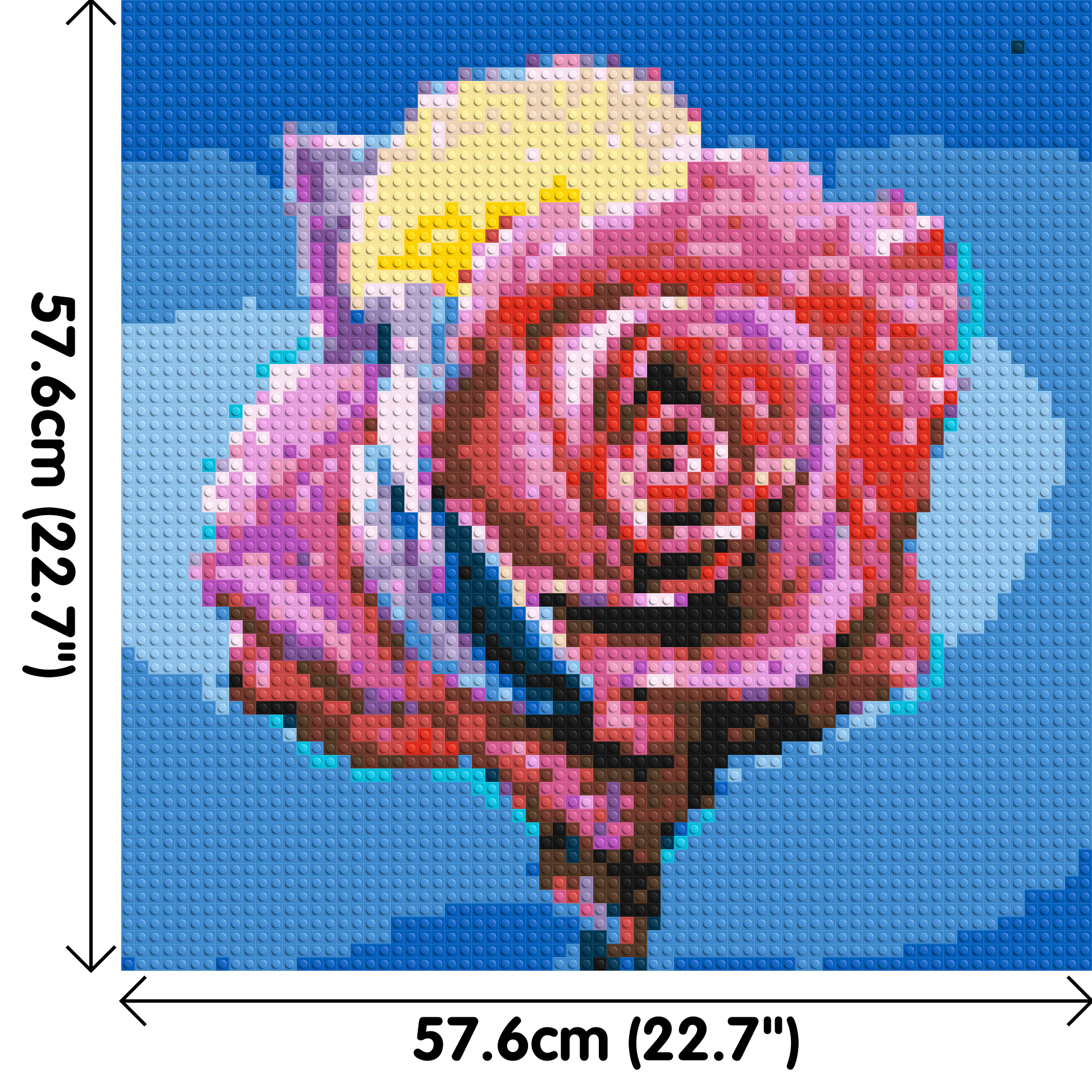 Colourful Rose - Brick Art Mosaic Kit 3x3 dimensions