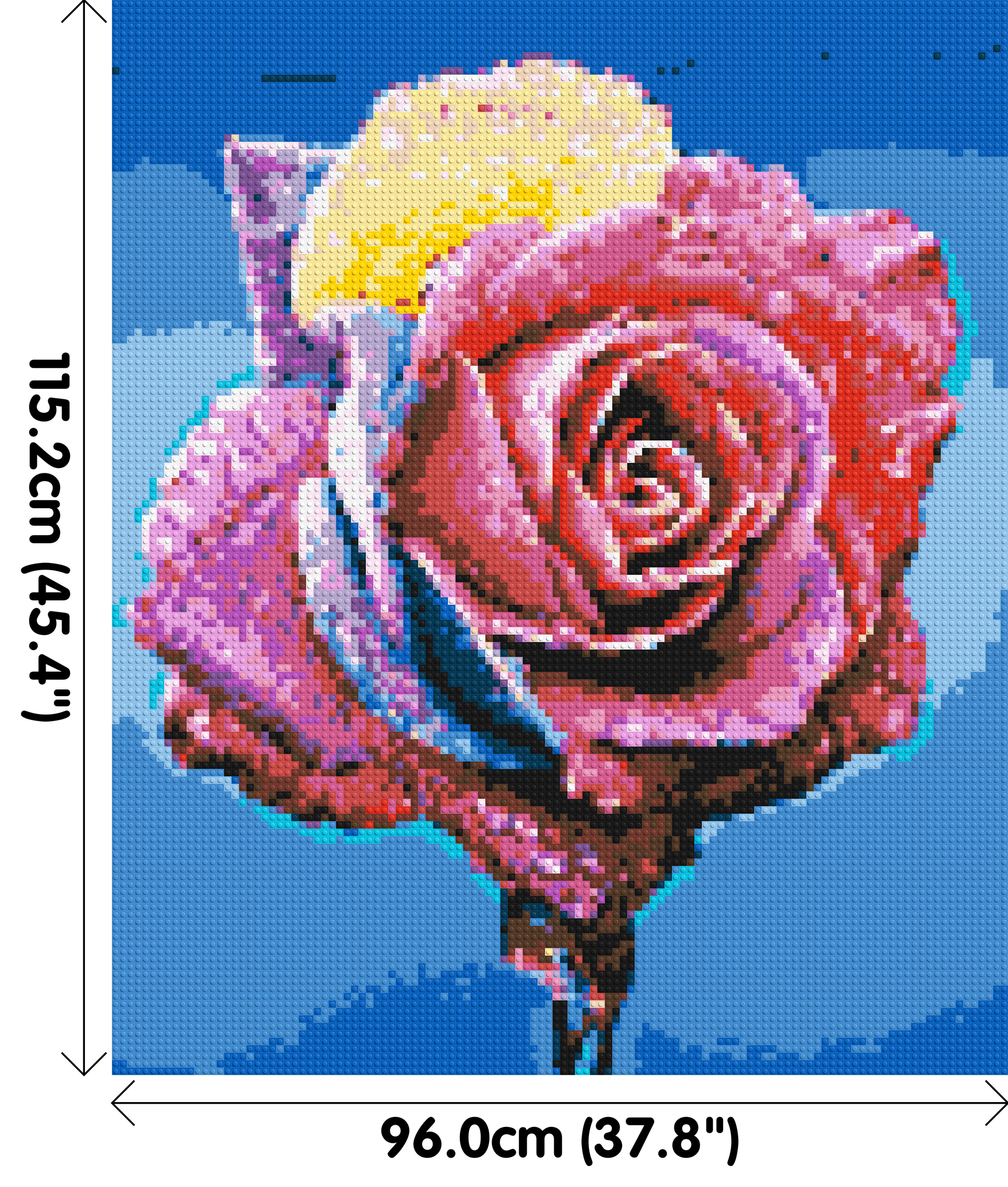 Colourful Rose - Brick Art Mosaic Kit 5x6 dimensions