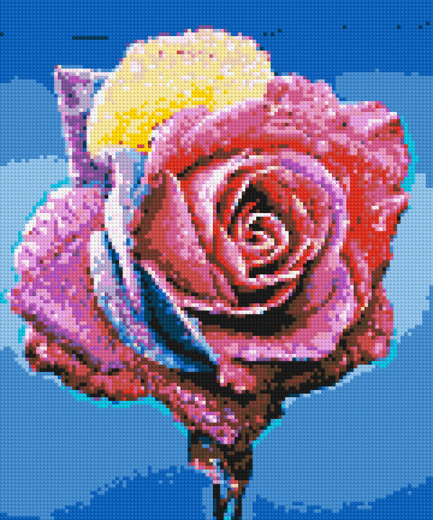 Colourful Rose - Brick Art Mosaic Kit 5x6 large