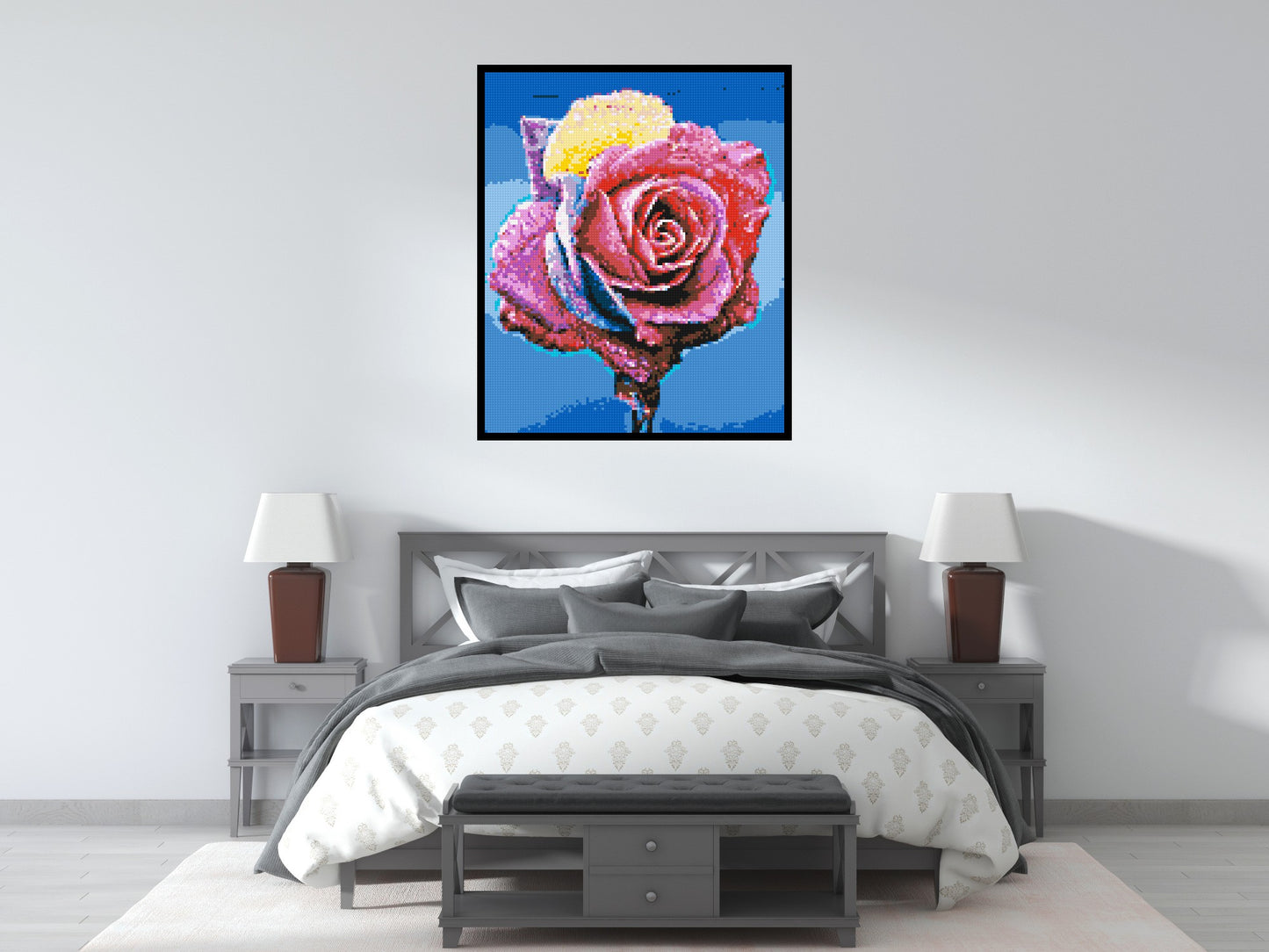 Colourful Rose - Brick Art Mosaic Kit 5x6 large