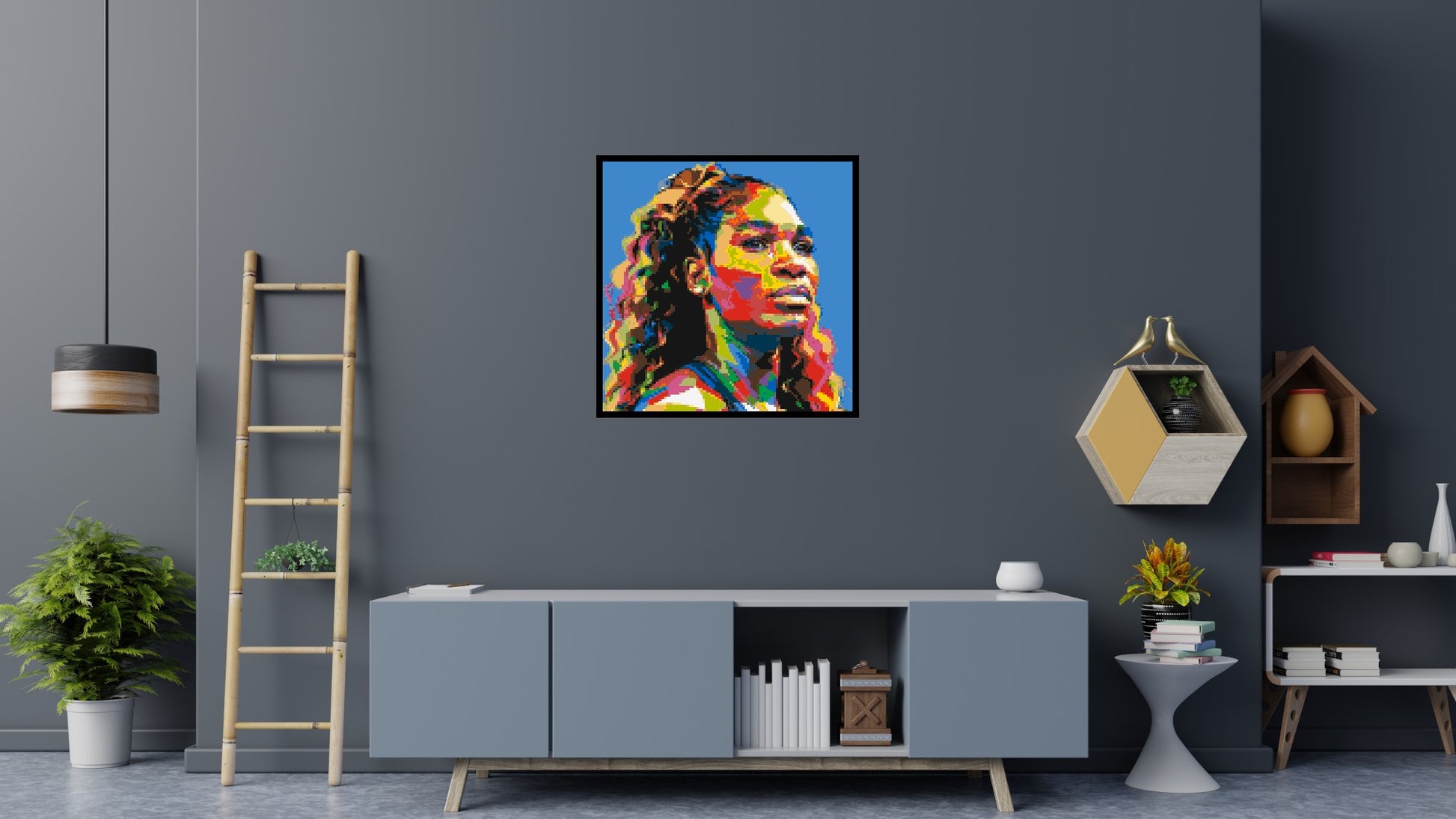 Serena Williams - Brick Art Mosaic Kit 5x5 scene with frame