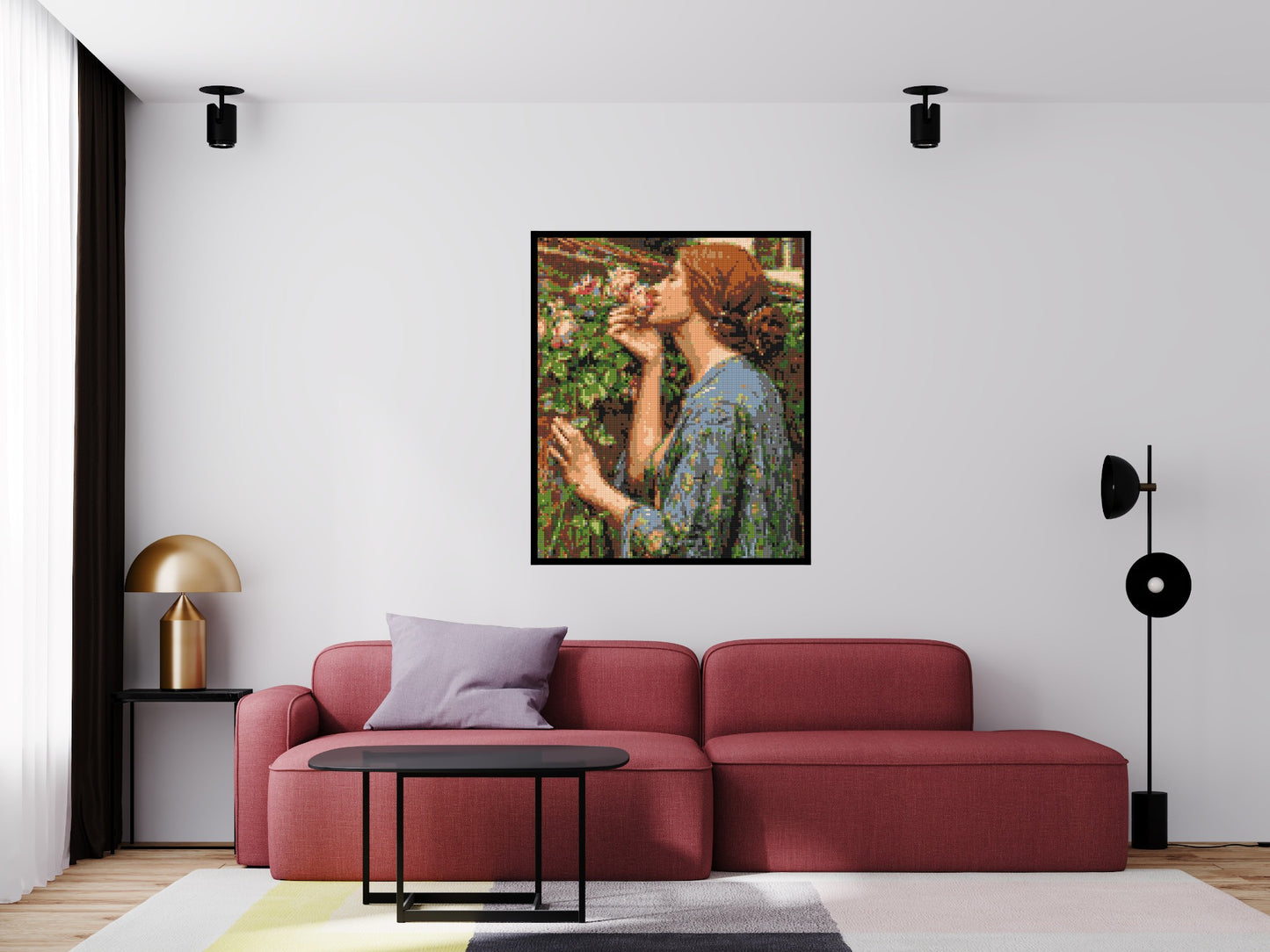 The Soul of The Rose by J. W. Waterhouse - Brick Art Mosaic Kit 5x6 large