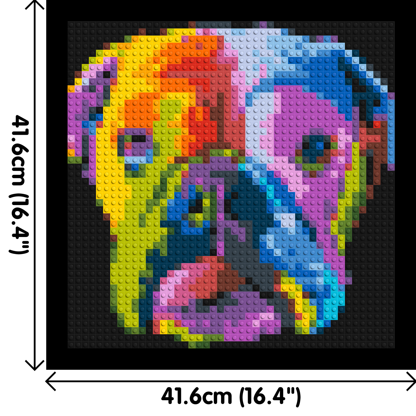 English Bulldog Colourful Pop Art - Brick Art Mosaic Kit 2x2 dimensions with frame