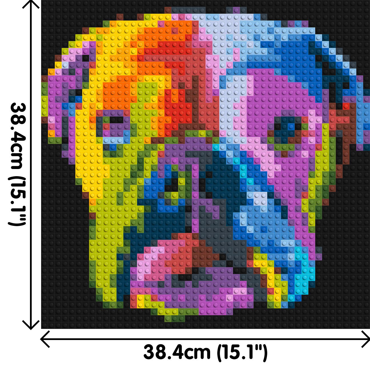 English Bulldog Colourful Pop Art - Brick Art Mosaic Kit 2x2 dimensions