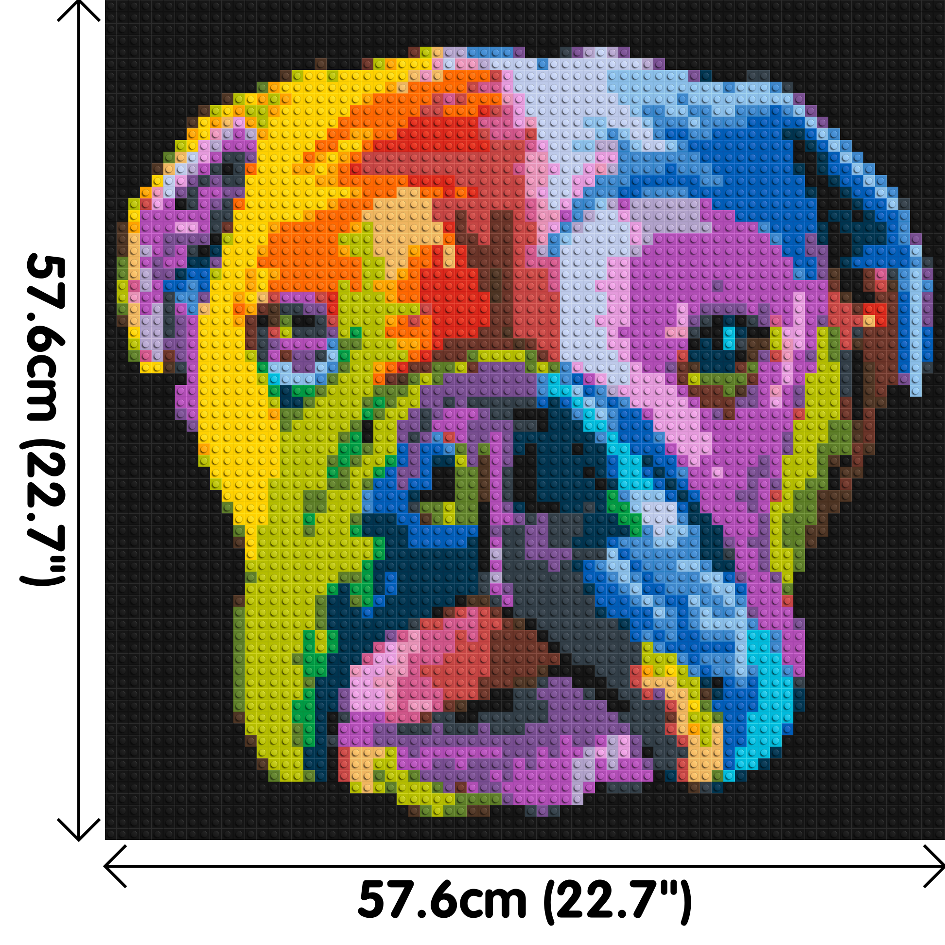 English Bulldog Colourful Pop Art - Brick Art Mosaic Kit 3x3 dimensions