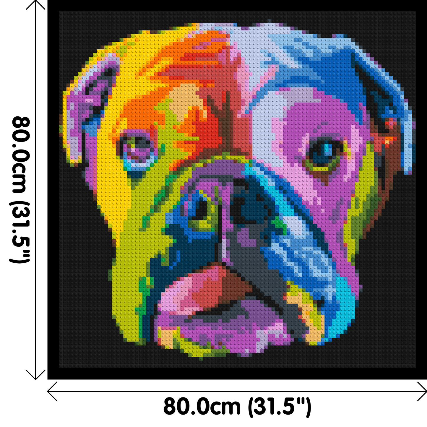 English Bulldog Colourful Pop Art - Brick Art Mosaic Kit 4x4 large