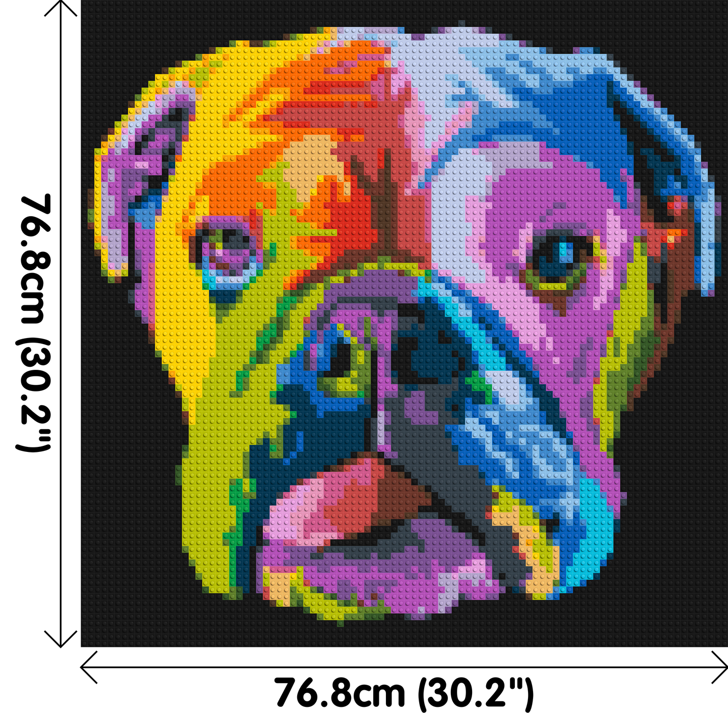 English Bulldog Colourful Pop Art - Brick Art Mosaic Kit 4x4 large