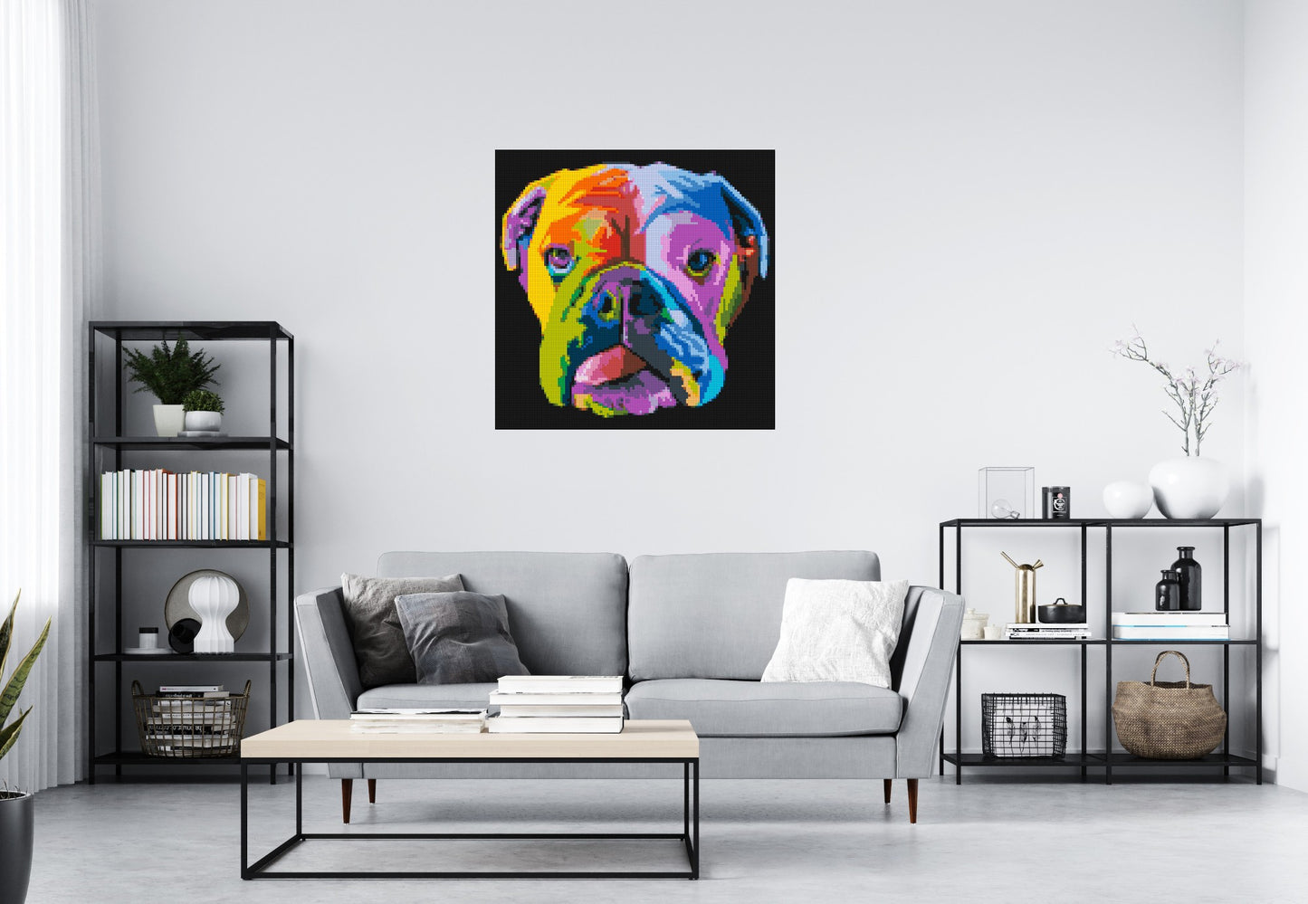 English Bulldog Colourful Pop Art - Brick Art Mosaic Kit 5x5 large