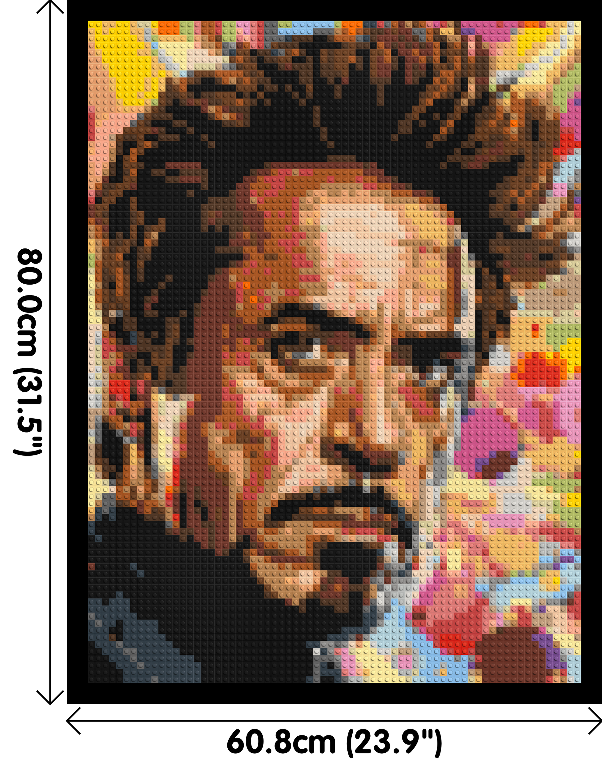 Robert Downey Jr. - Brick Art Mosaic Kit 3x4 dimensions with frame