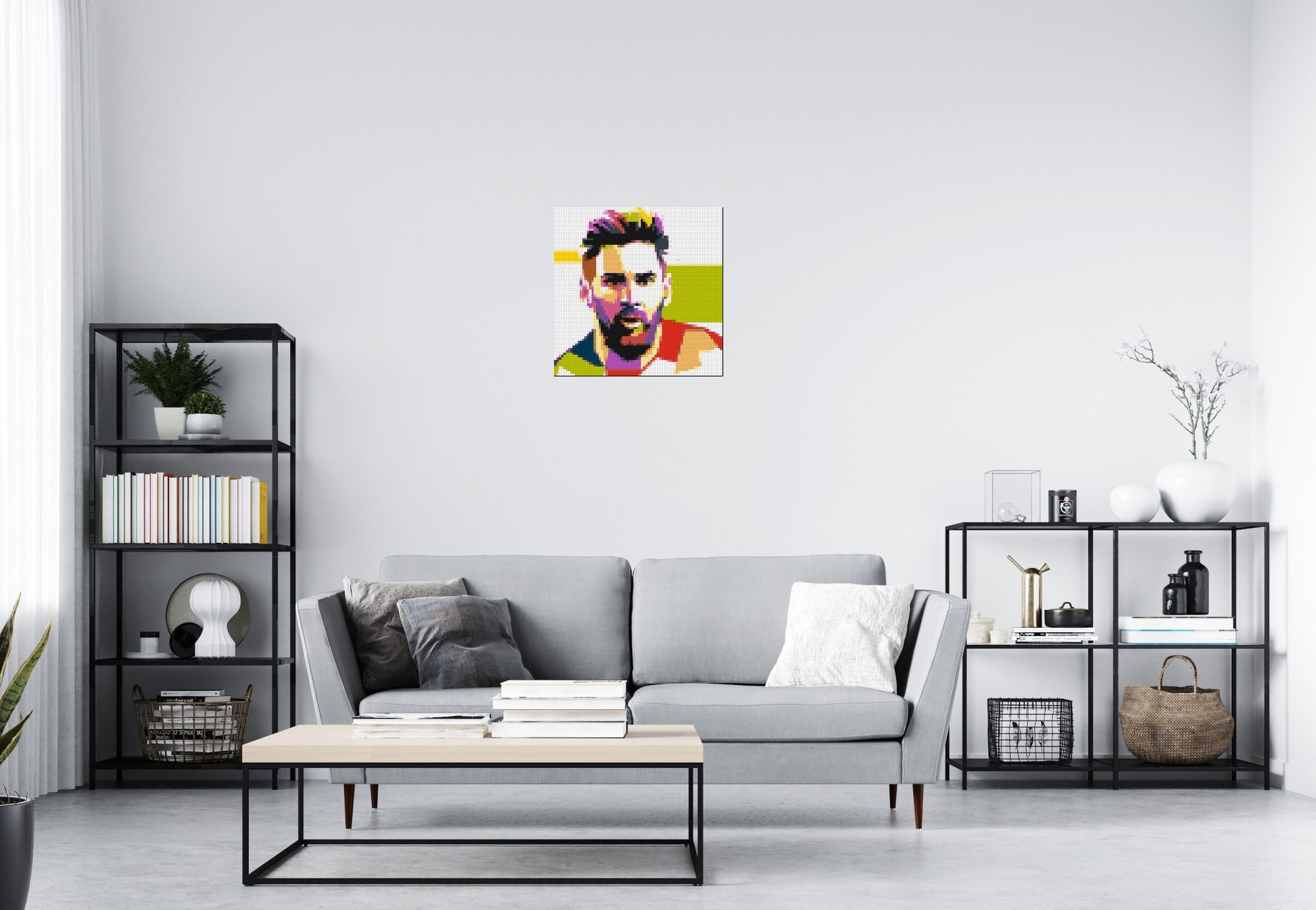 Messi #2 - Brick Art Mosaic Kit 3x3 scene