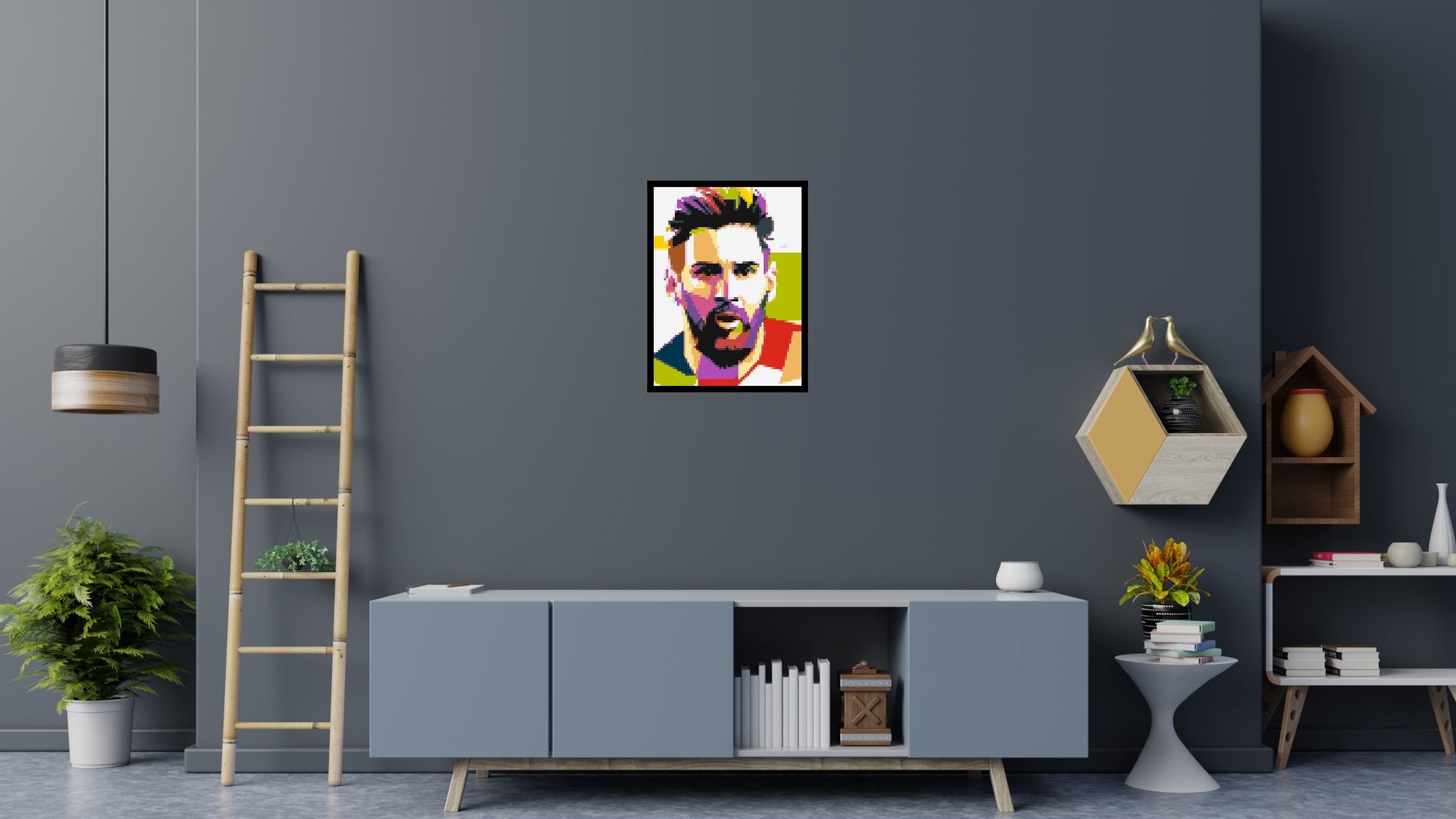 Messi #2 - Brick Art Mosaic Kit 3x4 scene with frame