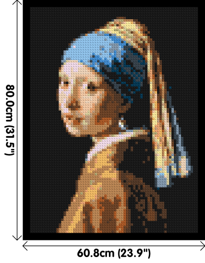 Girl with a Pearl Earring by Johannes Vermeer - Brick Art Mosaic Kit 3x4 large