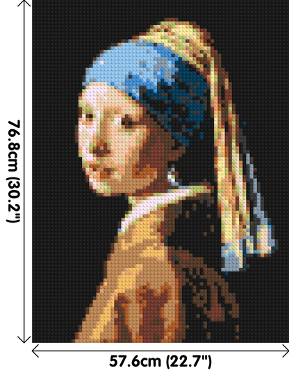 Girl with a Pearl Earring by Johannes Vermeer - Brick Art Mosaic Kit 3x4 large