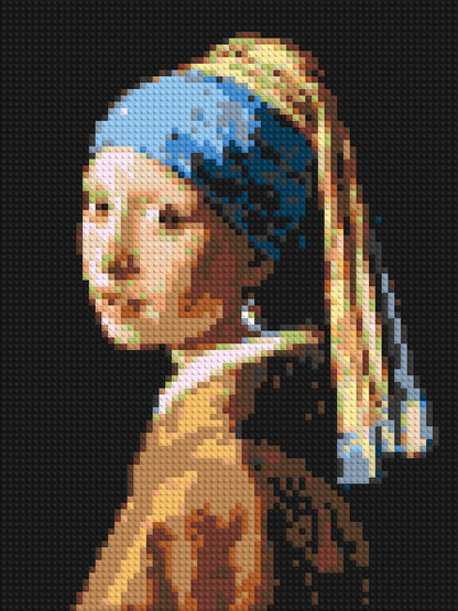 Girl with a Pearl Earring by Johannes Vermeer - Brick Art Mosaic Kit 3x4 large