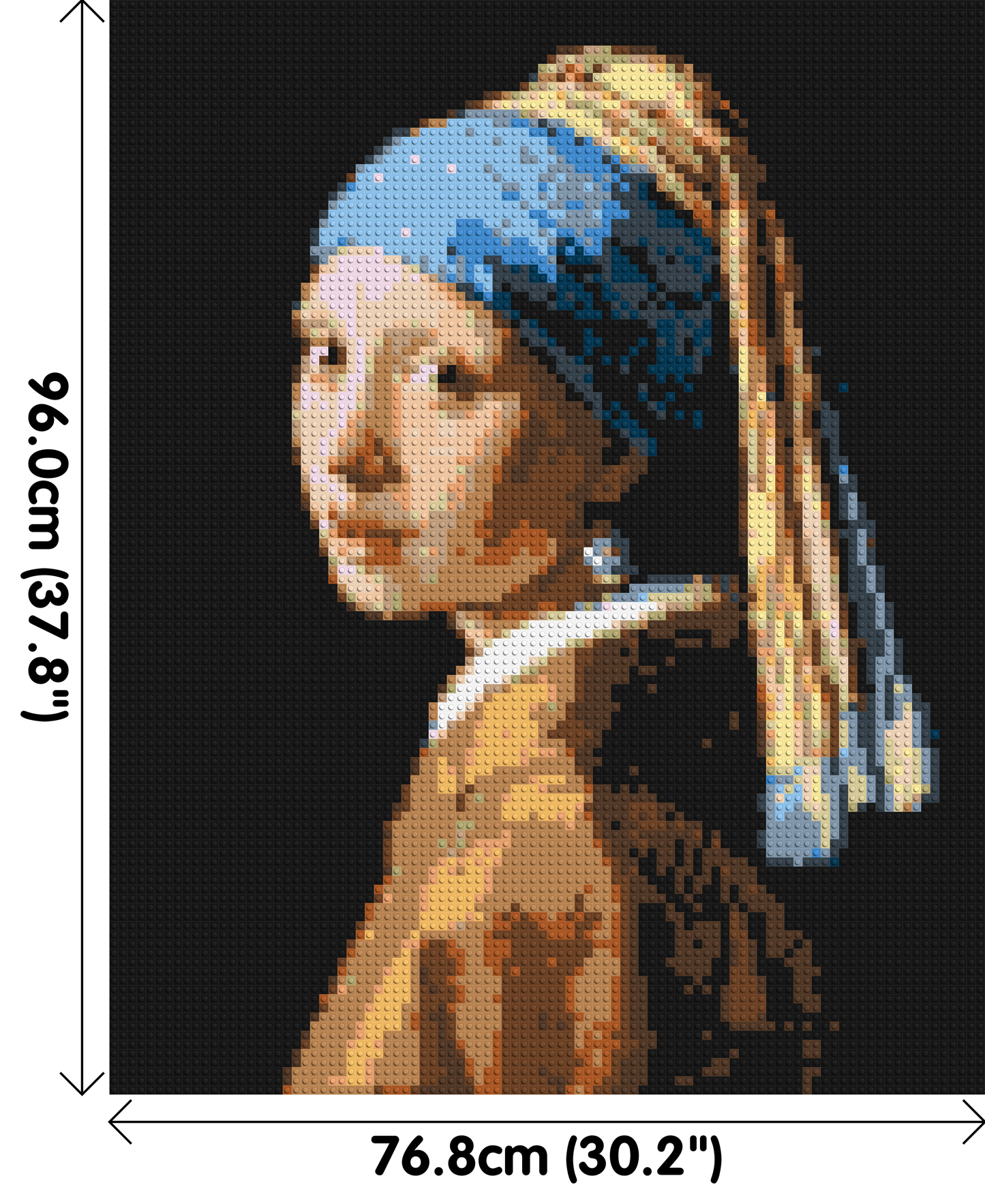 Girl with a Pearl Earring by Johannes Vermeer - Brick Art Mosaic Kit 4x5 large