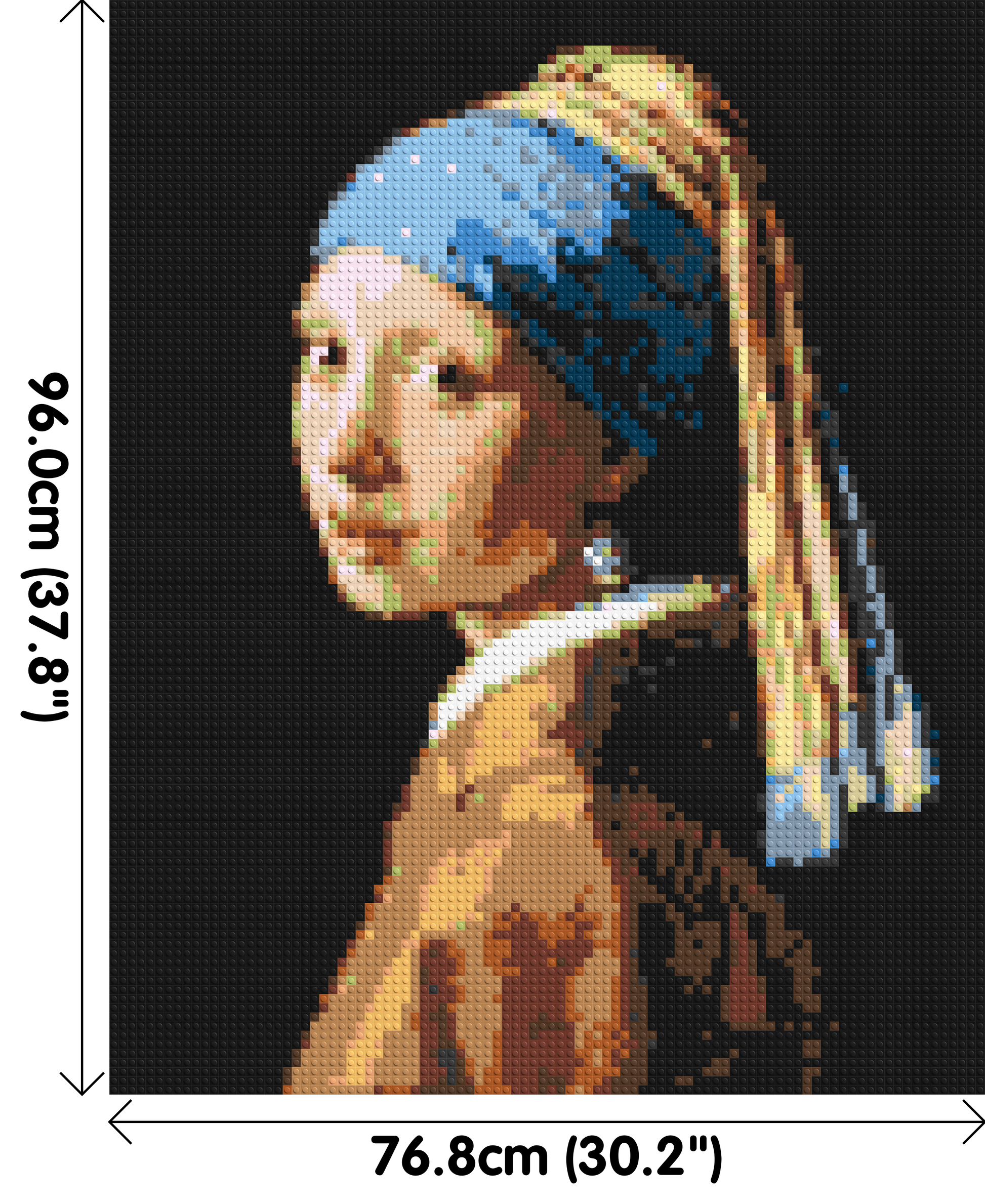 Girl with a Pearl Earring by Johannes Vermeer - Brick Art Mosaic Kit 4x5 dimensions