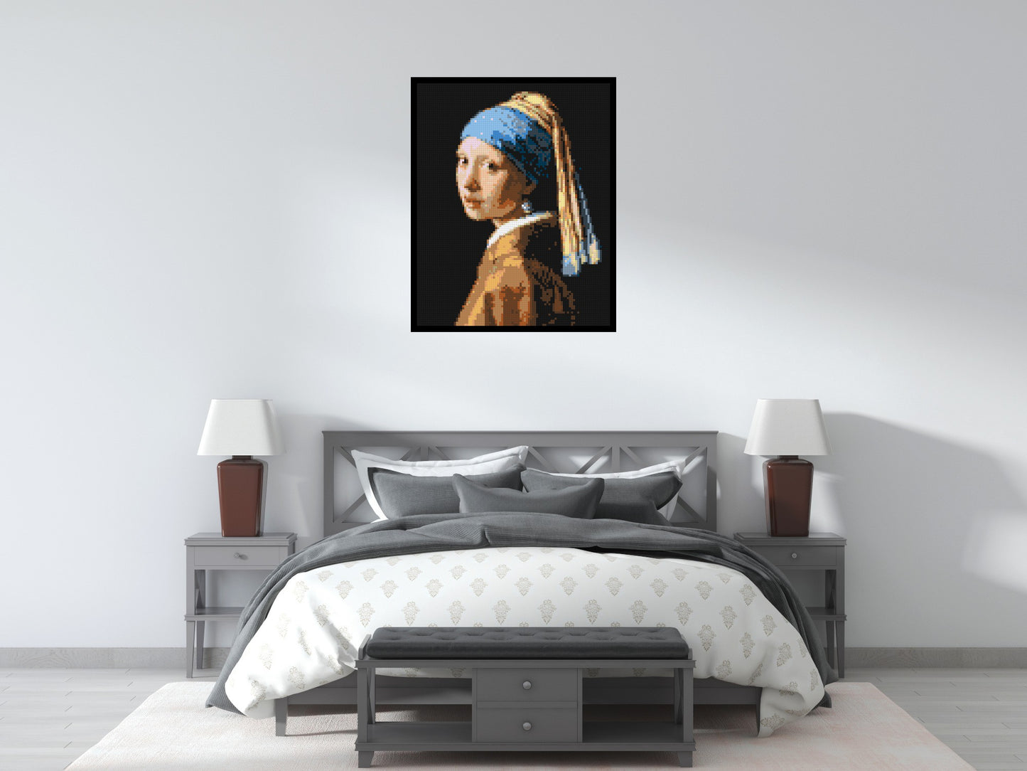 Girl with a Pearl Earring by Johannes Vermeer - Brick Art Mosaic Kit 4x5 large