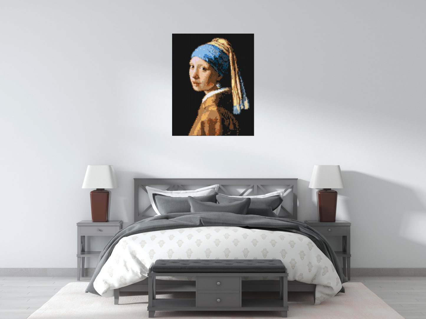 Girl with a Pearl Earring by Johannes Vermeer - Brick Art Mosaic Kit 4x5 large