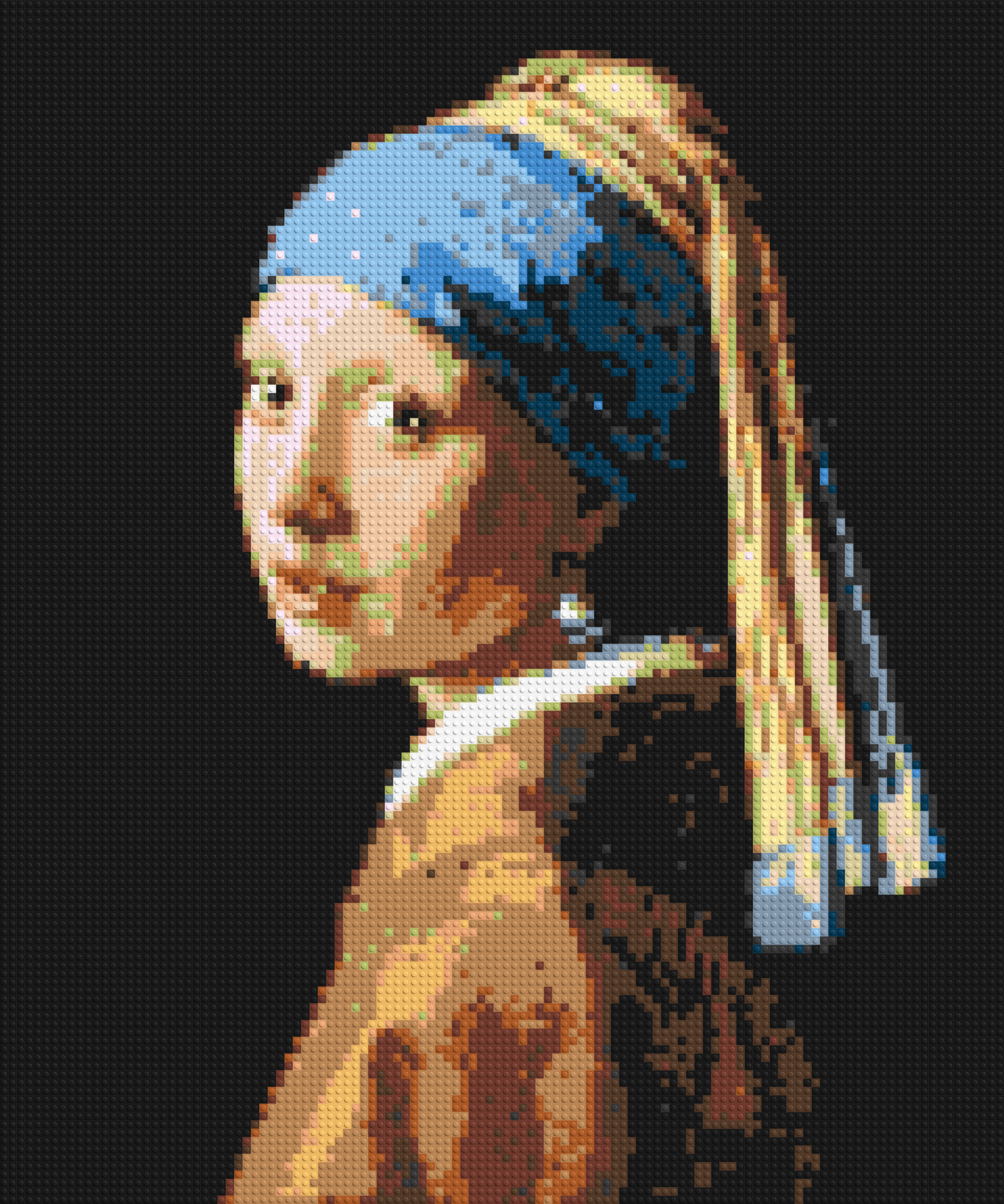 Girl with a Pearl Earring by Johannes Vermeer - Brick Art Mosaic Kit 5x6 large
