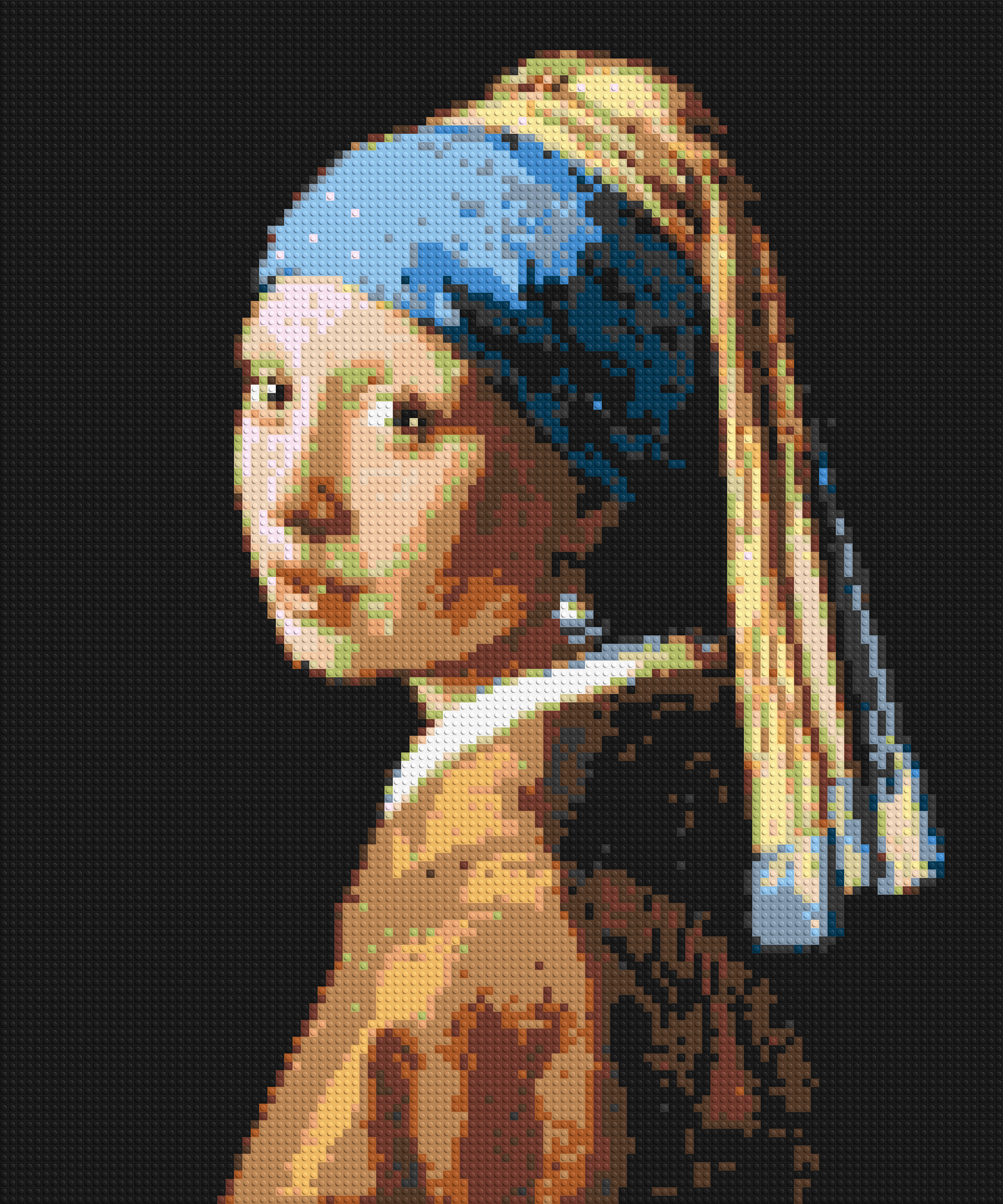 Girl with a Pearl Earring by Johannes Vermeer - Brick Art Mosaic Kit 5x6 large