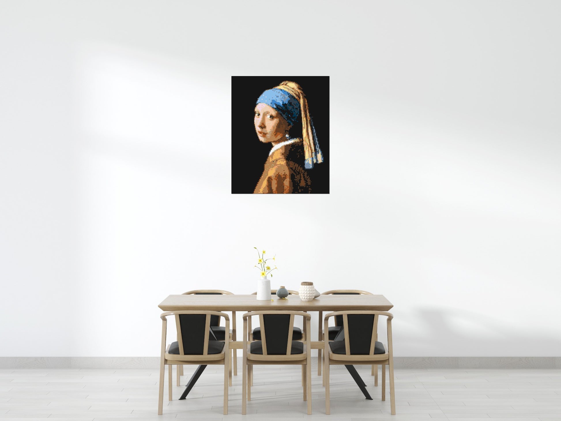 Girl with a Pearl Earring by Johannes Vermeer - Brick Art Mosaic Kit 5x6 scene