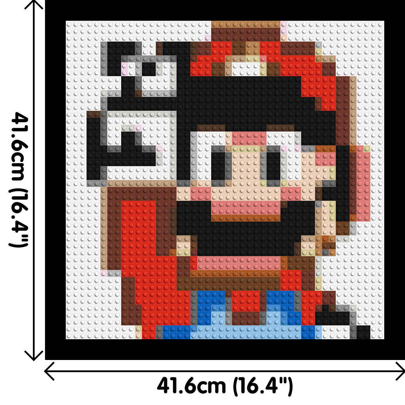 Mario Pixel Art - Brick Art Mosaic Kit 2x2 dimensions with frame