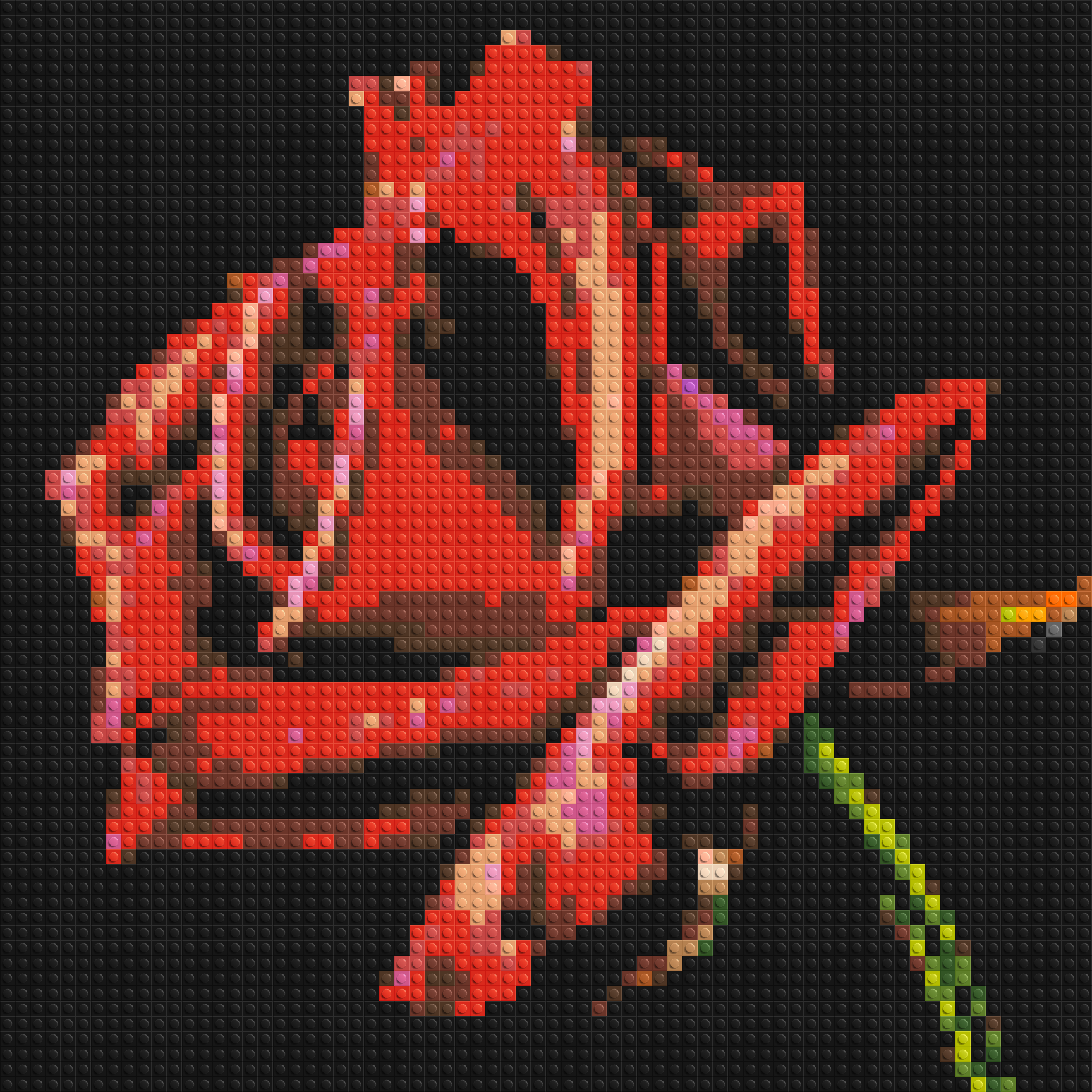 Red Rose - Brick Art Mosaic Kit 3x3 large
