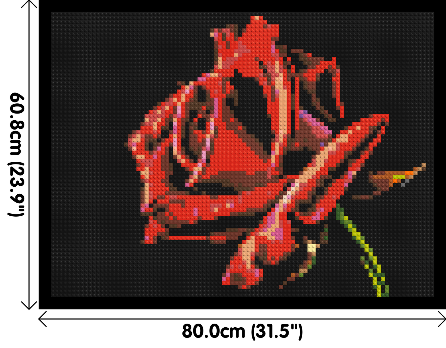 Red Rose - Brick Art Mosaic Kit 4x3 large