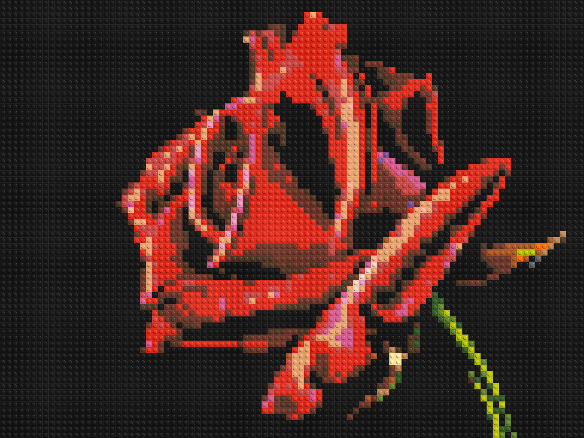 Red Rose - Brick Art Mosaic Kit 4x3 large