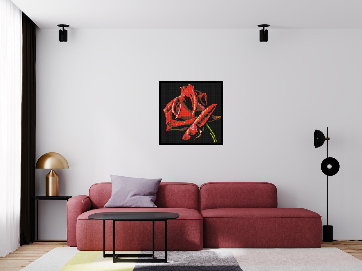 Red Rose - Brick Art Mosaic Kit 4x4 large