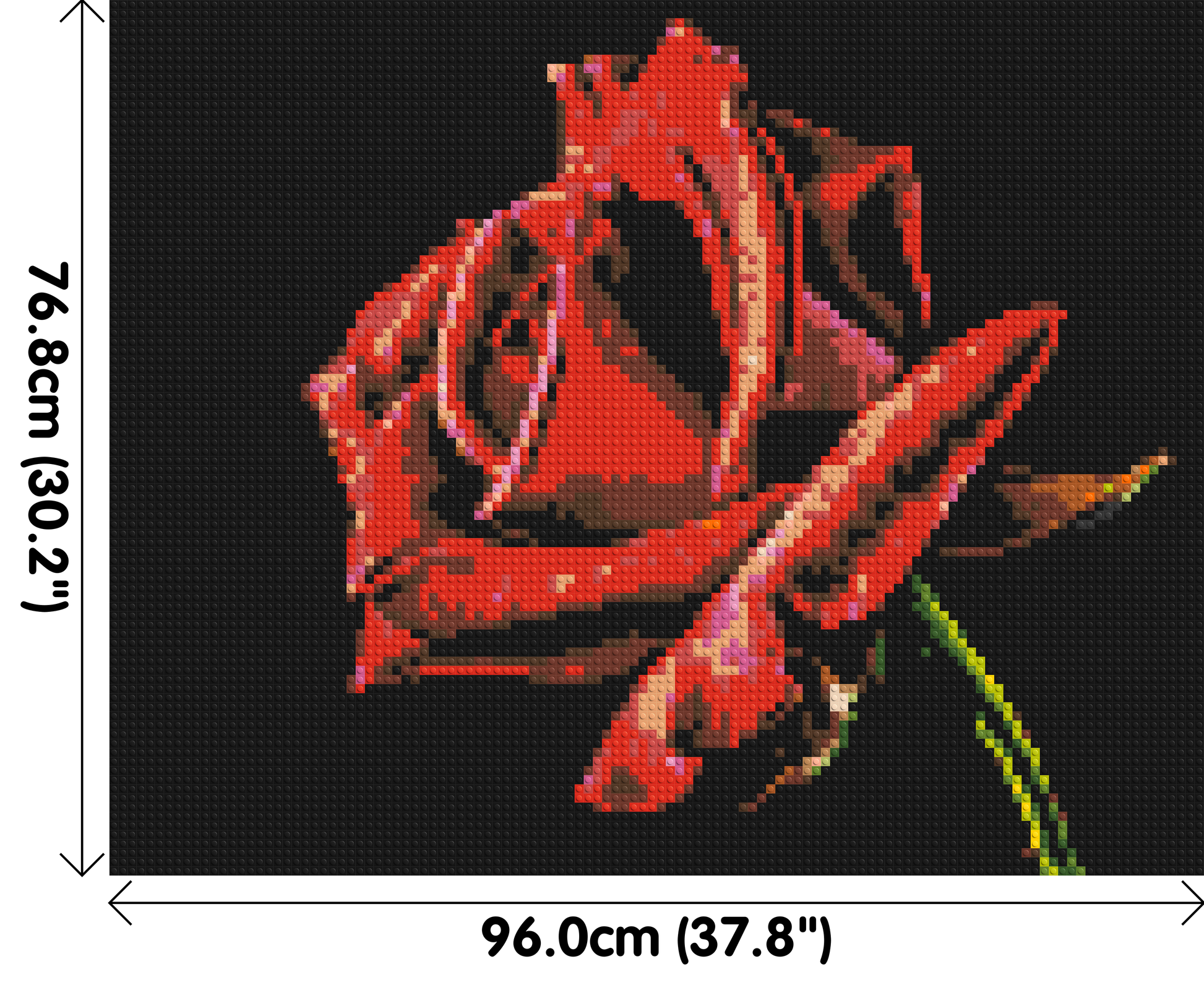 Red Rose - Brick Art Mosaic Kit 5x4 dimensions