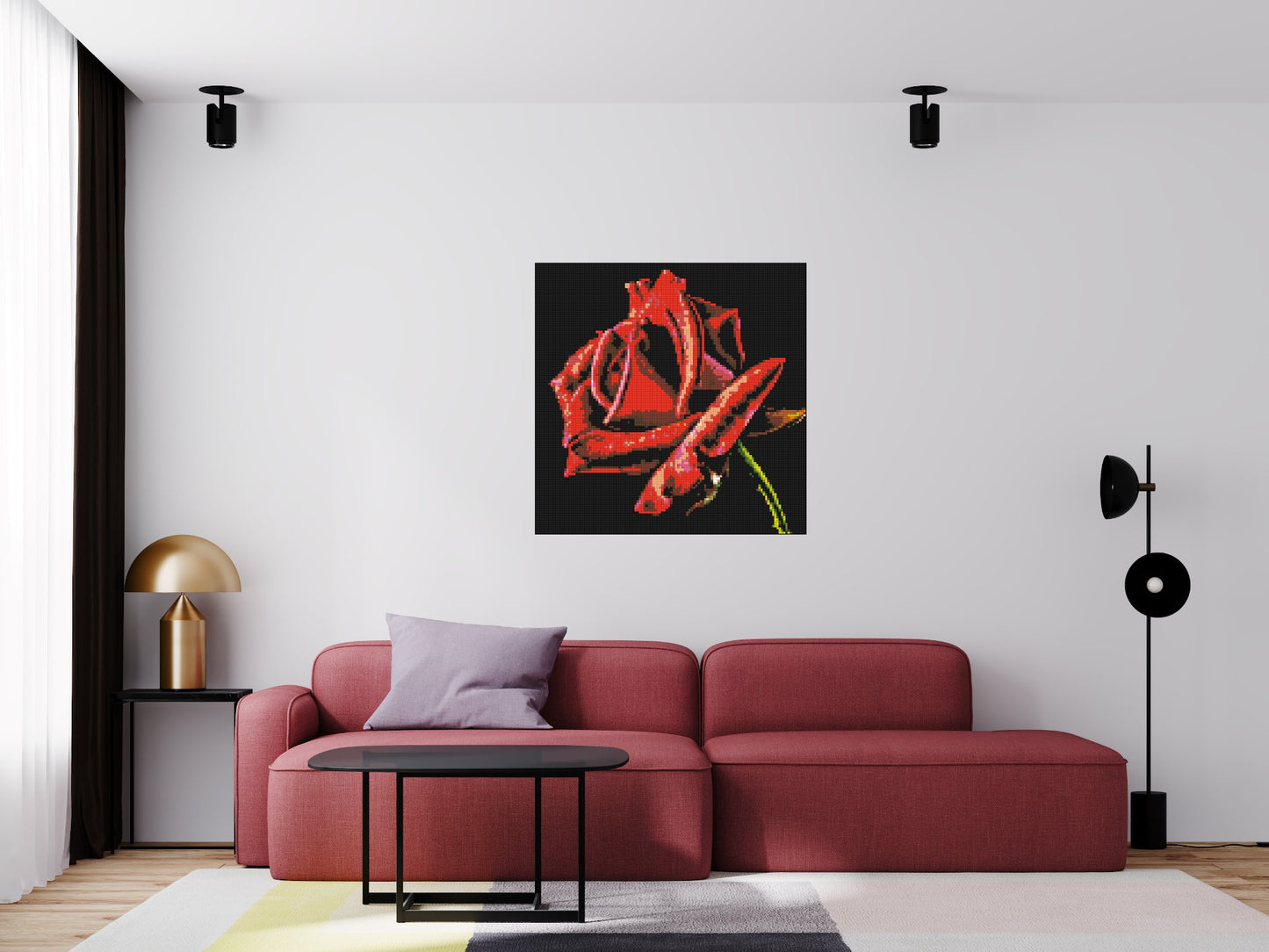 Red Rose - Brick Art Mosaic Kit 5x5 large