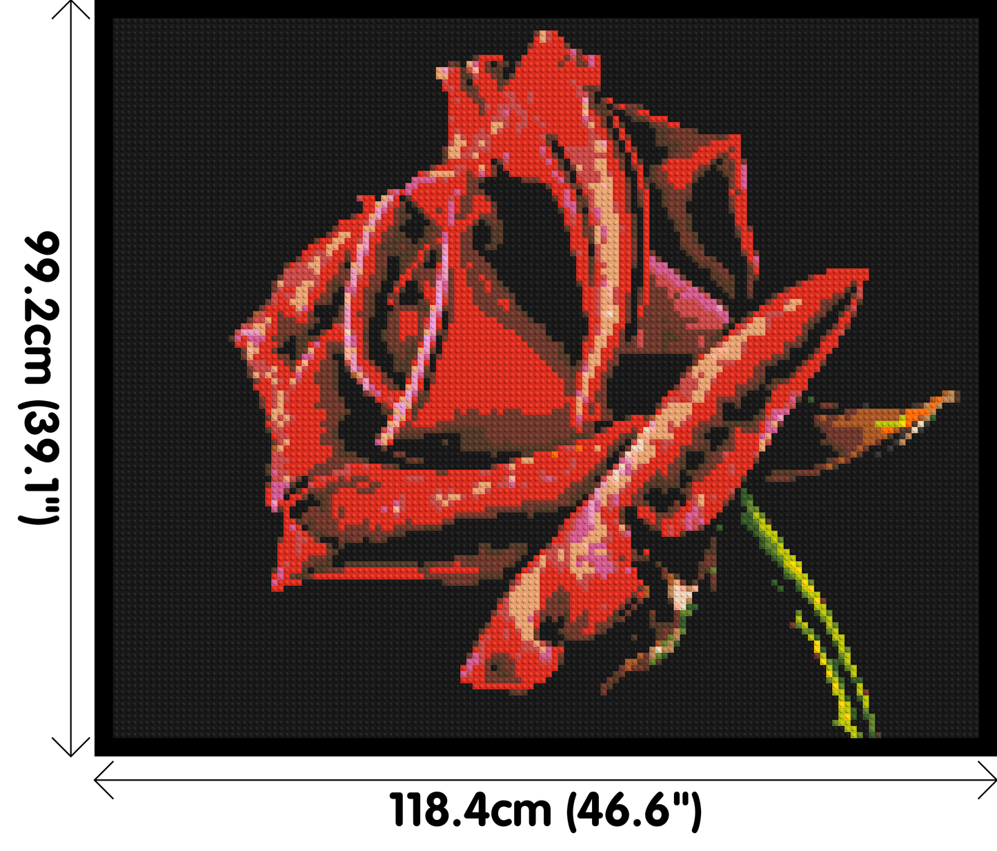 Red Rose - Brick Art Mosaic Kit 6x5 large