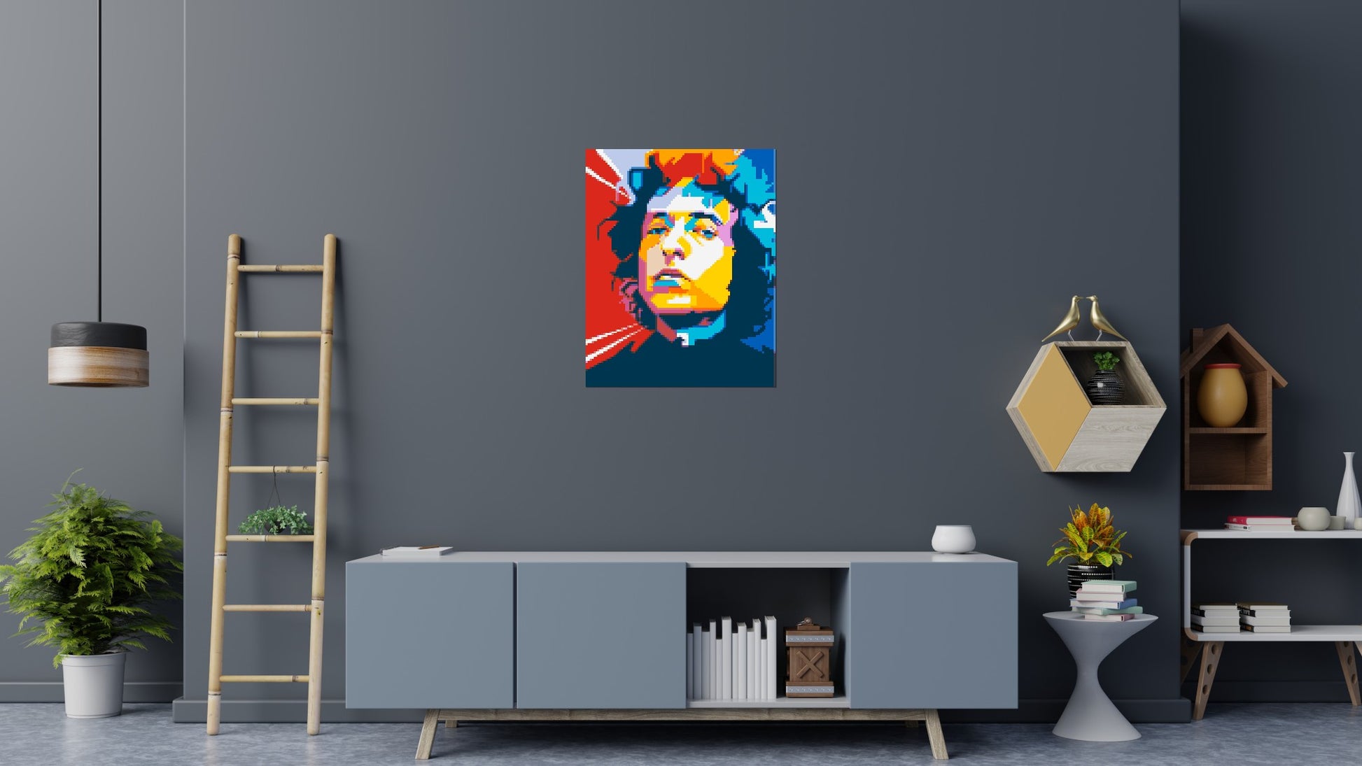 Bob Dylan - Brick Art Mosaic Kit 4x5 scene