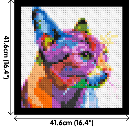 Cat #1 Colourful Pop Art - Brick Art Mosaic Kit 2x2 large