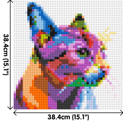 Cat #1 Colourful Pop Art - Brick Art Mosaic Kit 2x2 large